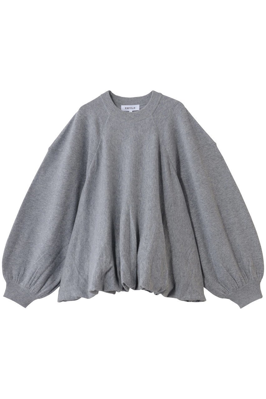 【エンフォルド/ENFOLD】のBALLOON KNIT PULLOVER インテリア・キッズ・メンズ・レディースファッション・服の通販 founy(ファニー) 　ファッション　Fashion　レディースファッション　Fashion for Women　トップス・カットソー　Cut & Sew Tops　ニット　Knit Tops & Sweaters　カジュアルプルオーバー・ニットトップス　Pullovers & Knit Tops / Casual Pullovers　おすすめ　Recommended / Our Picks　クッション　Cushion, Throw Pillow　バルーン　Balloon, Balloon Silhouette　フォルム　Silhouette, Form　ワイド　Wide, Wide Fit　トップグレー|ID: prp329100004907327 ipo3291000000036750635