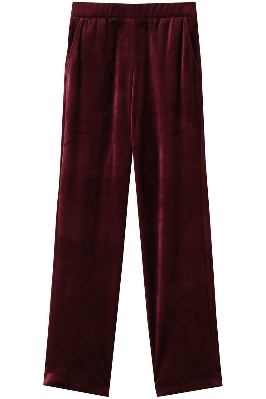 【ハンロ/HANRO】のベロアロングパンツ インテリア・キッズ・メンズ・レディースファッション・服の通販 founy(ファニー) 　ファッション　Fashion　レディースファッション　Fashion for Women　パンツ　Pants & Trousers　ストレート　Straight, Straight Cut　セットアップ　Set-Up, Coordinated Outfit　ベロア　Velour, Soft Velvet　ラグジュアリー　Luxury, Elegant　リラックス　Relax, Relaxed Fit　ロング　Long, Long-Length　ワインレッド|ID: prp329100004907360 ipo3291000000036751311