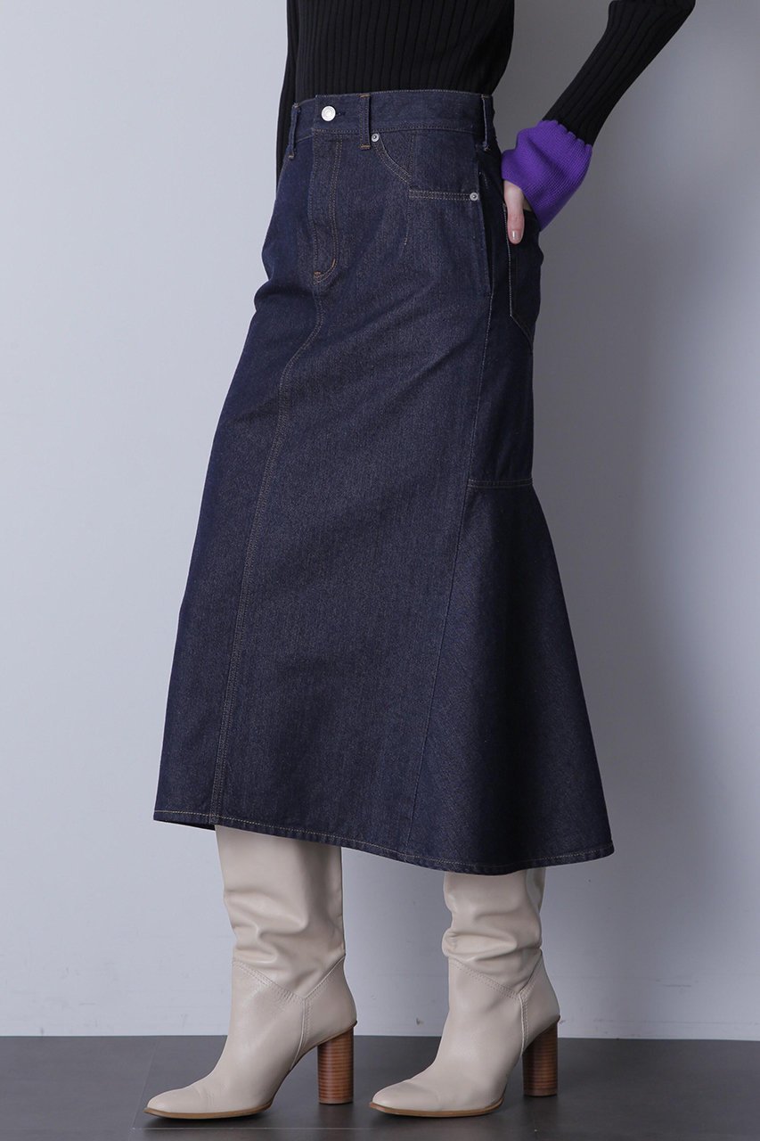 【ヒューエルミュージアム/hueLe Museum】の【STUMBLY】Denim Back Peplum Skirt 人気、トレンドファッション・服の通販 founy(ファニー) 　ファッション　Fashion　レディースファッション　Fashion for Women　スカート　Skirts　ロングスカート　Long Skirts / Maxi & Midi Skirts　デニム　Denim, Jeans Material　ペプラム　Peplum, Flared Hem　マーメイド　Mermaid, Fishtail Silhouette　ロング　Long, Long-Length　other-3|ID: prp329100004907397 ipo3291000000036752405