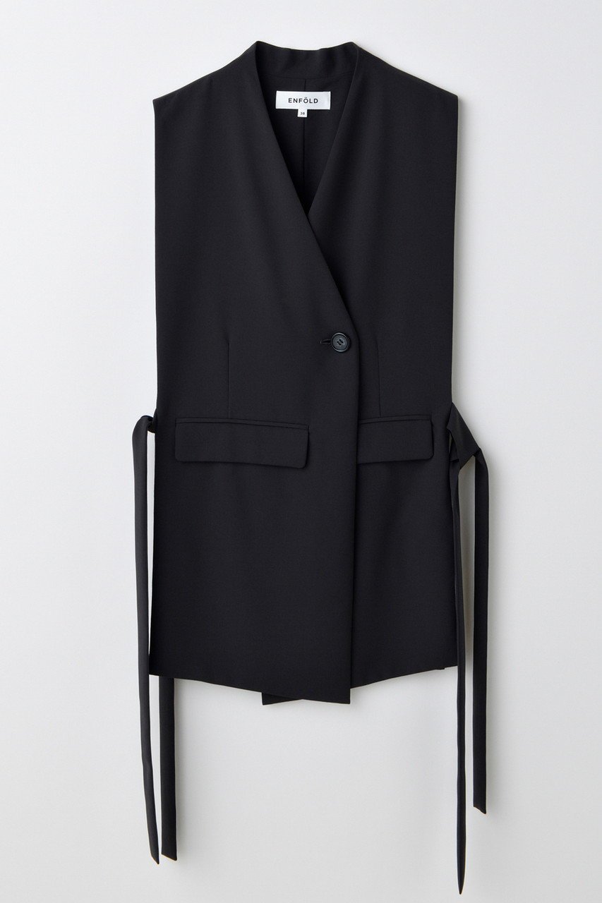 【エンフォルド/ENFOLD】のCACHE-COEUR OPEN VEST/ベスト インテリア・キッズ・メンズ・レディースファッション・服の通販 founy(ファニー) 　ファッション　Fashion　レディースファッション　Fashion for Women　アウター　Coat / Outerwear Collection　レディースジャケット・軽アウター　Jackets　ジャケット　Jacket, Outerwear　スーツ　Suit, Formalwear　ダブル　Double, Double-Breasted　ベスト　Vest, Waistcoat　エレガント 上品　Elegant　ダークグレー|ID: prp329100004907428 ipo3291000000036752901