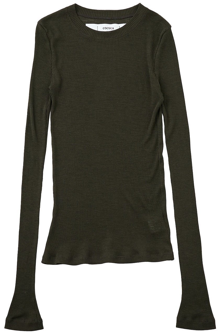 【ザ ストア バイ シー/THE STORE by C】の【COCUCA】ウールシフォンリブプルオーバー 人気、トレンドファッション・服の通販 founy(ファニー) 　ファッション　Fashion　レディースファッション　Fashion for Women　トップス・カットソー　Cut & Sew Tops　シャツ・ブラウス・オフィスカジュアル　Elegant Blouses & Button-Ups　ロングTシャツ・Tシャツ　Longline T-Shirts & Tees　カジュアルプルオーバー・ニットトップス　Pullovers & Knit Tops / Casual Pullovers　カットソー・ベーシックTシャツ　Cut-and-Sewn Tops / Stretch Tees & Basics　インナー　Innerwear　シアー　Sheer, See-Through　スリーブ　Sleeve, Long Sleeve / Short Sleeve　ロング　Long, Long-Length　今季　This Season, Current Season　 other-1|ID: prp329100004907441 ipo3291000000036753048