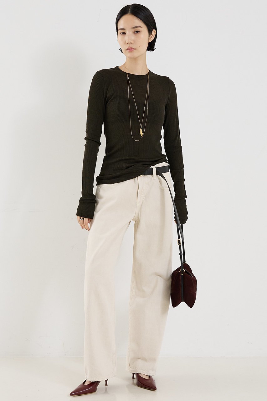 【ザ ストア バイ シー/THE STORE by C】の【COCUCA】ウールシフォンリブプルオーバー 人気、トレンドファッション・服の通販 founy(ファニー) 　ファッション　Fashion　レディースファッション　Fashion for Women　トップス・カットソー　Cut & Sew Tops　シャツ・ブラウス・オフィスカジュアル　Elegant Blouses & Button-Ups　ロングTシャツ・Tシャツ　Longline T-Shirts & Tees　カジュアルプルオーバー・ニットトップス　Pullovers & Knit Tops / Casual Pullovers　カットソー・ベーシックTシャツ　Cut-and-Sewn Tops / Stretch Tees & Basics　インナー　Innerwear　シアー　Sheer, See-Through　スリーブ　Sleeve, Long Sleeve / Short Sleeve　ロング　Long, Long-Length　今季　This Season, Current Season　other-3|ID: prp329100004907441 ipo3291000000036753051