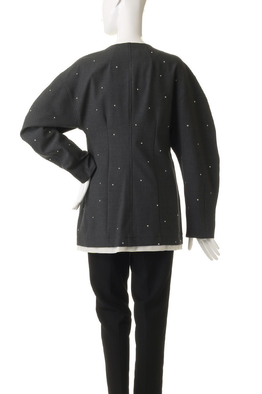 【メゾンスペシャル/MAISON SPECIAL】のStuds Hour Glass Worsted Zip Jacket/スタッズアワーグラスジップジャケット 人気、トレンドファッション・服の通販 founy(ファニー) 　ファッション　Fashion　レディースファッション　Fashion for Women　アウター　Coat / Outerwear Collection　レディースジャケット・軽アウター　Jackets　おすすめ　Recommended / Our Picks　オケージョン　Occasion Wear　カーディガン　Cardigan, Knitwear　グラス　Glass, Eyewear　コクーン　Cocoon, Cocoon Silhouette　ジップ　Zip, Zipper　ジャケット　Jacket, Outerwear　スタッズ　Studs, Metal Accents　セットアップ　Set-Up, Coordinated Outfit　エレガント 上品　Elegant　other-4|ID: prp329100004907458 ipo3291000000036753332