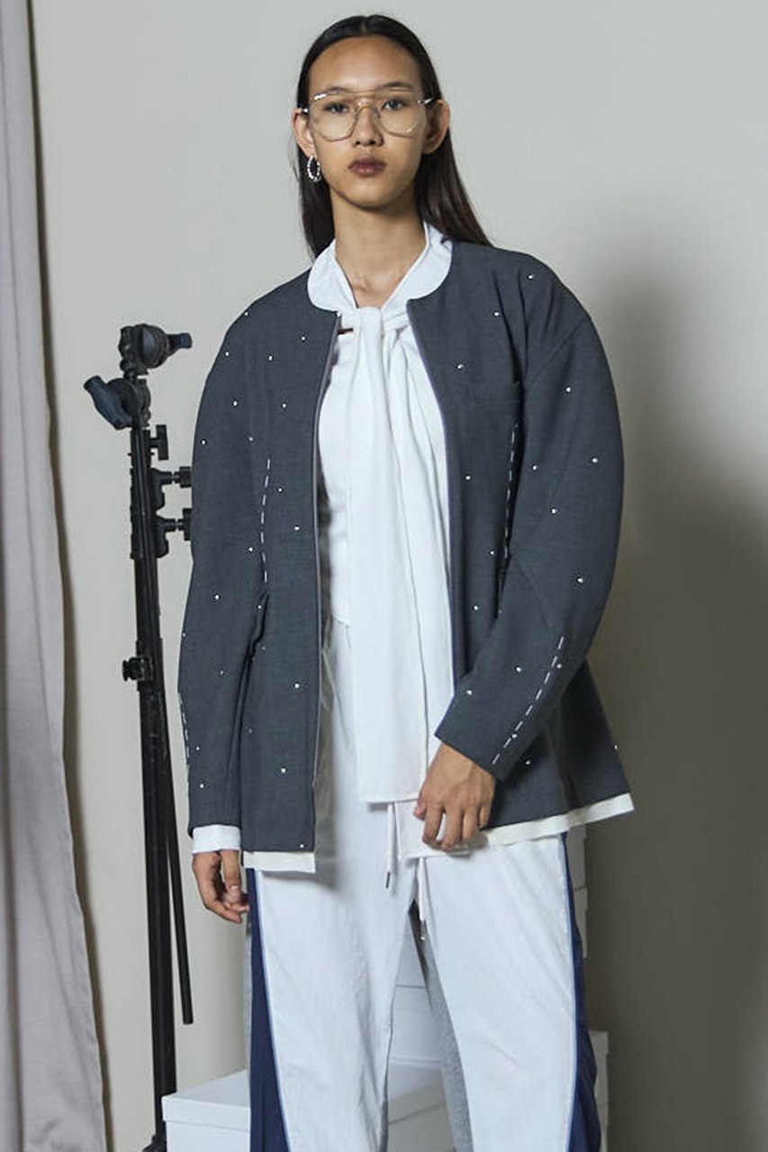 【メゾンスペシャル/MAISON SPECIAL】のStuds Hour Glass Worsted Zip Jacket/スタッズアワーグラスジップジャケット 人気、トレンドファッション・服の通販 founy(ファニー) 　ファッション　Fashion　レディースファッション　Fashion for Women　アウター　Coat / Outerwear Collection　レディースジャケット・軽アウター　Jackets　おすすめ　Recommended / Our Picks　オケージョン　Occasion Wear　カーディガン　Cardigan, Knitwear　グラス　Glass, Eyewear　コクーン　Cocoon, Cocoon Silhouette　ジップ　Zip, Zipper　ジャケット　Jacket, Outerwear　スタッズ　Studs, Metal Accents　セットアップ　Set-Up, Coordinated Outfit　エレガント 上品　Elegant　other-8|ID: prp329100004907458 ipo3291000000036753336