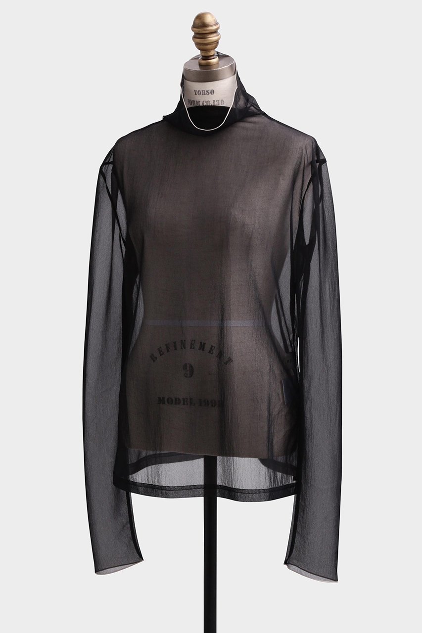【ヒューエルミュージアム/hueLe Museum】の【STUMBLY】Sheer Jersey 人気、トレンドファッション・服の通販 founy(ファニー) 　ファッション　Fashion　レディースファッション　Fashion for Women　トップス・カットソー　Cut & Sew Tops　シャツ・ブラウス・オフィスカジュアル　Elegant Blouses & Button-Ups　ロングTシャツ・Tシャツ　Longline T-Shirts & Tees　カットソー・ベーシックTシャツ　Cut-and-Sewn Tops / Stretch Tees & Basics　カットソー　Cut and Sewn Top　シアー　Sheer, See-Through　スリーブ　Sleeve, Long Sleeve / Short Sleeve　センター　Center, Center Line　ハイネック　High Neck, Mock Neck　バランス　Balance, Style Balance　ロング　Long, Long-Length　other-2|ID: prp329100004907462 ipo3291000000036753370