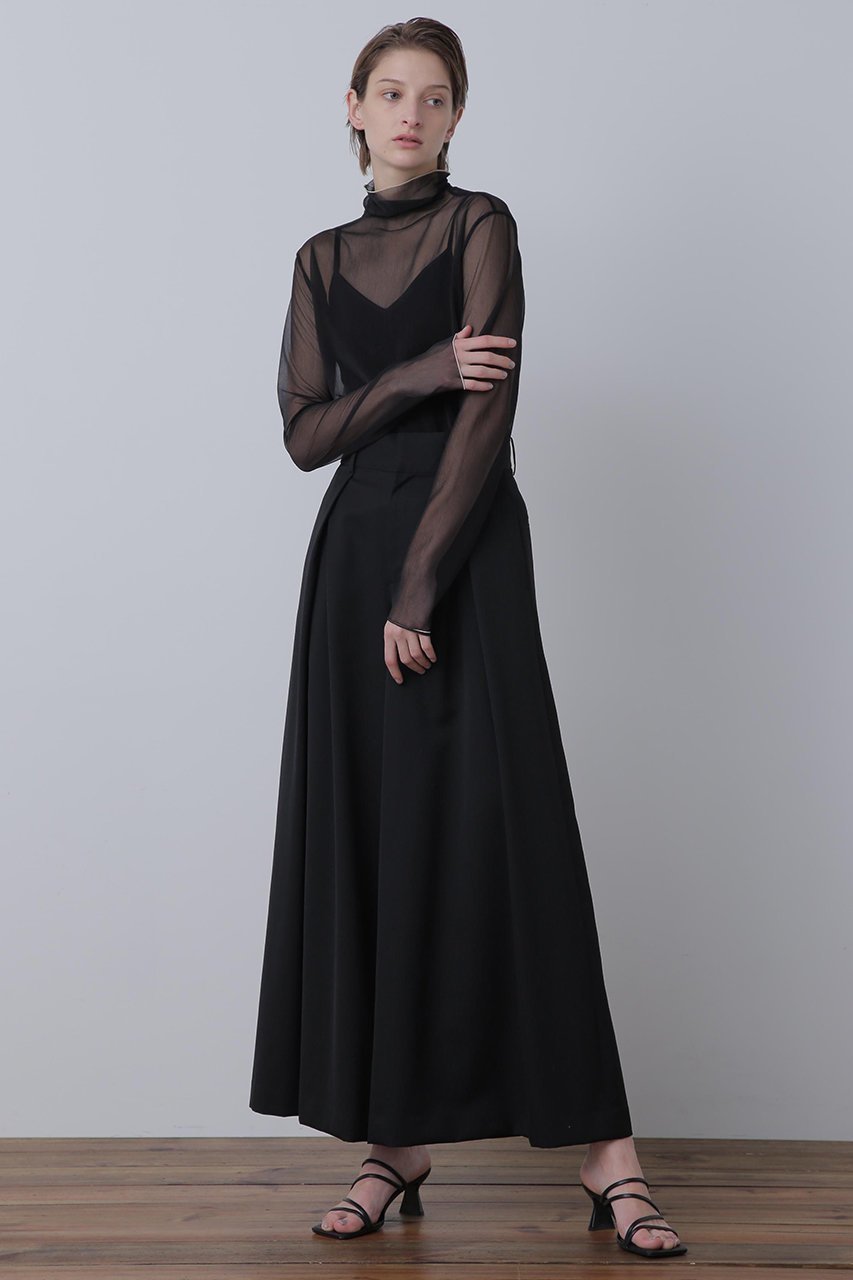 【ヒューエルミュージアム/hueLe Museum】の【STUMBLY】Sheer Jersey 人気、トレンドファッション・服の通販 founy(ファニー) 　ファッション　Fashion　レディースファッション　Fashion for Women　トップス・カットソー　Cut & Sew Tops　シャツ・ブラウス・オフィスカジュアル　Elegant Blouses & Button-Ups　ロングTシャツ・Tシャツ　Longline T-Shirts & Tees　カットソー・ベーシックTシャツ　Cut-and-Sewn Tops / Stretch Tees & Basics　カットソー　Cut and Sewn Top　シアー　Sheer, See-Through　スリーブ　Sleeve, Long Sleeve / Short Sleeve　センター　Center, Center Line　ハイネック　High Neck, Mock Neck　バランス　Balance, Style Balance　ロング　Long, Long-Length　other-3|ID: prp329100004907462 ipo3291000000036753371