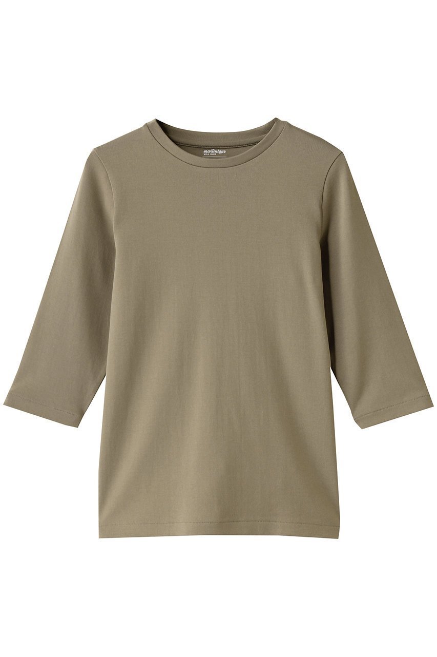 【マルティニーク/martinique】の《定番》フライス5分袖プルオーバー インテリア・キッズ・メンズ・レディースファッション・服の通販 founy(ファニー) 　ファッション　Fashion　レディースファッション　Fashion for Women　トップス・カットソー　Cut & Sew Tops　シャツ・ブラウス・オフィスカジュアル　Elegant Blouses & Button-Ups　ロングTシャツ・Tシャツ　Longline T-Shirts & Tees　カジュアルプルオーバー・ニットトップス　Pullovers & Knit Tops / Casual Pullovers　カットソー・ベーシックTシャツ　Cut-and-Sewn Tops / Stretch Tees & Basics　インナー　Innerwear　ショート　Short, Short Length　シンプル　Simple, Minimal　スリーブ　Sleeve, Long Sleeve / Short Sleeve　フィット　Fit, Slim Fit　ベーシック　Basic, Essential　定番　Standard, Basic Item　カーキ|ID: prp329100004907463 ipo3291000000036753377