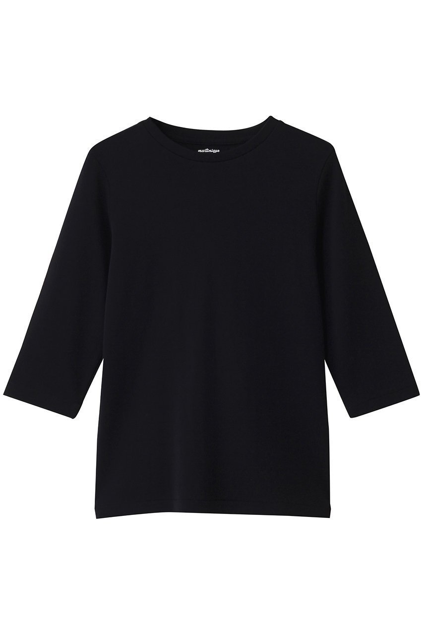 【マルティニーク/martinique】の《定番》フライス5分袖プルオーバー インテリア・キッズ・メンズ・レディースファッション・服の通販 founy(ファニー) 　ファッション　Fashion　レディースファッション　Fashion for Women　トップス・カットソー　Cut & Sew Tops　シャツ・ブラウス・オフィスカジュアル　Elegant Blouses & Button-Ups　ロングTシャツ・Tシャツ　Longline T-Shirts & Tees　カジュアルプルオーバー・ニットトップス　Pullovers & Knit Tops / Casual Pullovers　カットソー・ベーシックTシャツ　Cut-and-Sewn Tops / Stretch Tees & Basics　インナー　Innerwear　ショート　Short, Short Length　シンプル　Simple, Minimal　スリーブ　Sleeve, Long Sleeve / Short Sleeve　フィット　Fit, Slim Fit　ベーシック　Basic, Essential　定番　Standard, Basic Item　ネイビー|ID: prp329100004907463 ipo3291000000036753378