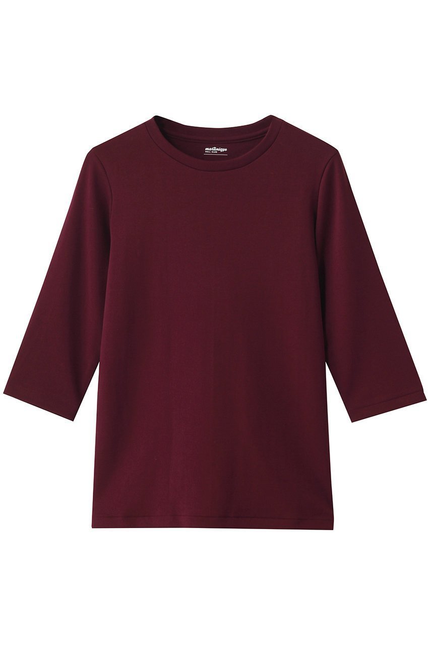 【マルティニーク/martinique】の《定番》フライス5分袖プルオーバー インテリア・キッズ・メンズ・レディースファッション・服の通販 founy(ファニー) 　ファッション　Fashion　レディースファッション　Fashion for Women　トップス・カットソー　Cut & Sew Tops　シャツ・ブラウス・オフィスカジュアル　Elegant Blouses & Button-Ups　ロングTシャツ・Tシャツ　Longline T-Shirts & Tees　カジュアルプルオーバー・ニットトップス　Pullovers & Knit Tops / Casual Pullovers　カットソー・ベーシックTシャツ　Cut-and-Sewn Tops / Stretch Tees & Basics　インナー　Innerwear　ショート　Short, Short Length　シンプル　Simple, Minimal　スリーブ　Sleeve, Long Sleeve / Short Sleeve　フィット　Fit, Slim Fit　ベーシック　Basic, Essential　定番　Standard, Basic Item　ボルドー|ID: prp329100004907463 ipo3291000000036753379