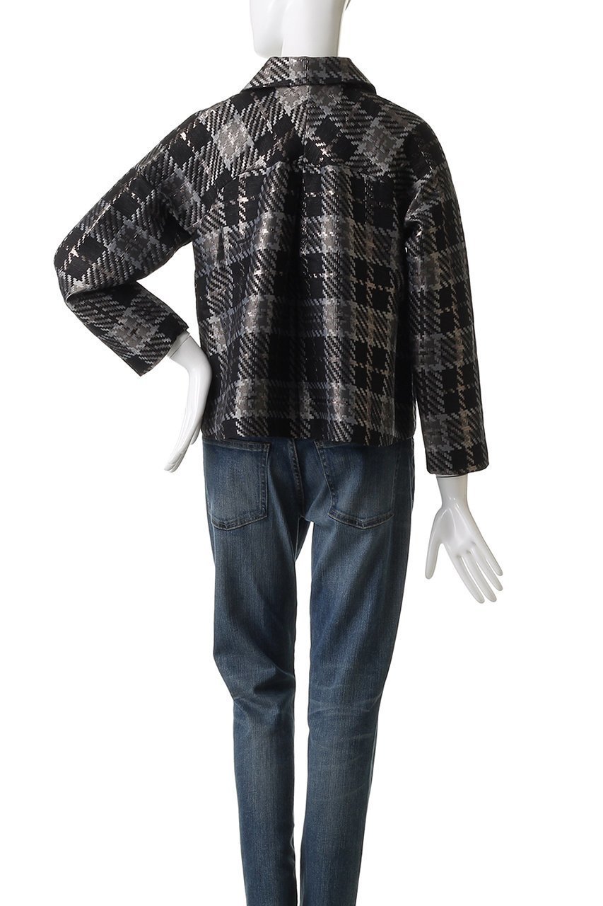 【マリリンムーン/MARILYN MOON】の【SOI-MeME】チェックラメジャガードジャケット 人気、トレンドファッション・服の通販 founy(ファニー) 　ファッション　Fashion　レディースファッション　Fashion for Women　アウター　Coat / Outerwear Collection　レディースジャケット・軽アウター　Jackets　おすすめ　Recommended / Our Picks　コクーン　Cocoon, Cocoon Silhouette　ジャカード／ジャガード　Jacquard, Woven Pattern　ジャケット　Jacket, Outerwear　タフタ　Taffeta, Structured Fabric　チェック　Check, Plaid, Tartan　フリル　Frill, Ruffle　プリーツ　Pleats, Pleated　ボトム　Bottoms, Lower Wear　モダン　Modern, Contemporary　別注　Limited Edition, Custom Order　新作・新入荷　New Arrivals / New In　other-4|ID: prp329100004907467 ipo3291000000036753427