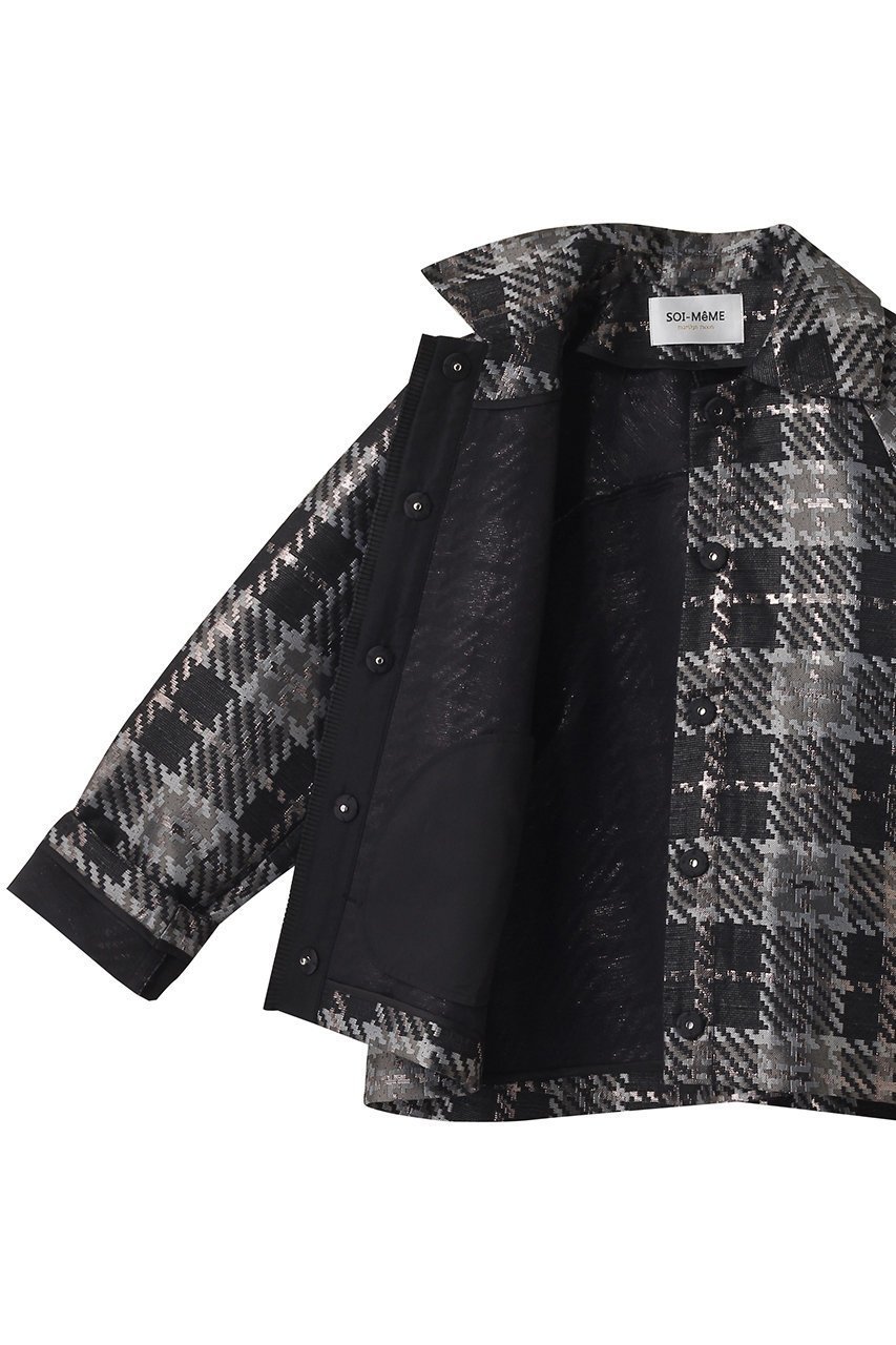 【マリリンムーン/MARILYN MOON】の【SOI-MeME】チェックラメジャガードジャケット 人気、トレンドファッション・服の通販 founy(ファニー) 　ファッション　Fashion　レディースファッション　Fashion for Women　アウター　Coat / Outerwear Collection　レディースジャケット・軽アウター　Jackets　おすすめ　Recommended / Our Picks　コクーン　Cocoon, Cocoon Silhouette　ジャカード／ジャガード　Jacquard, Woven Pattern　ジャケット　Jacket, Outerwear　タフタ　Taffeta, Structured Fabric　チェック　Check, Plaid, Tartan　フリル　Frill, Ruffle　プリーツ　Pleats, Pleated　ボトム　Bottoms, Lower Wear　モダン　Modern, Contemporary　別注　Limited Edition, Custom Order　新作・新入荷　New Arrivals / New In　other-6|ID: prp329100004907467 ipo3291000000036753429