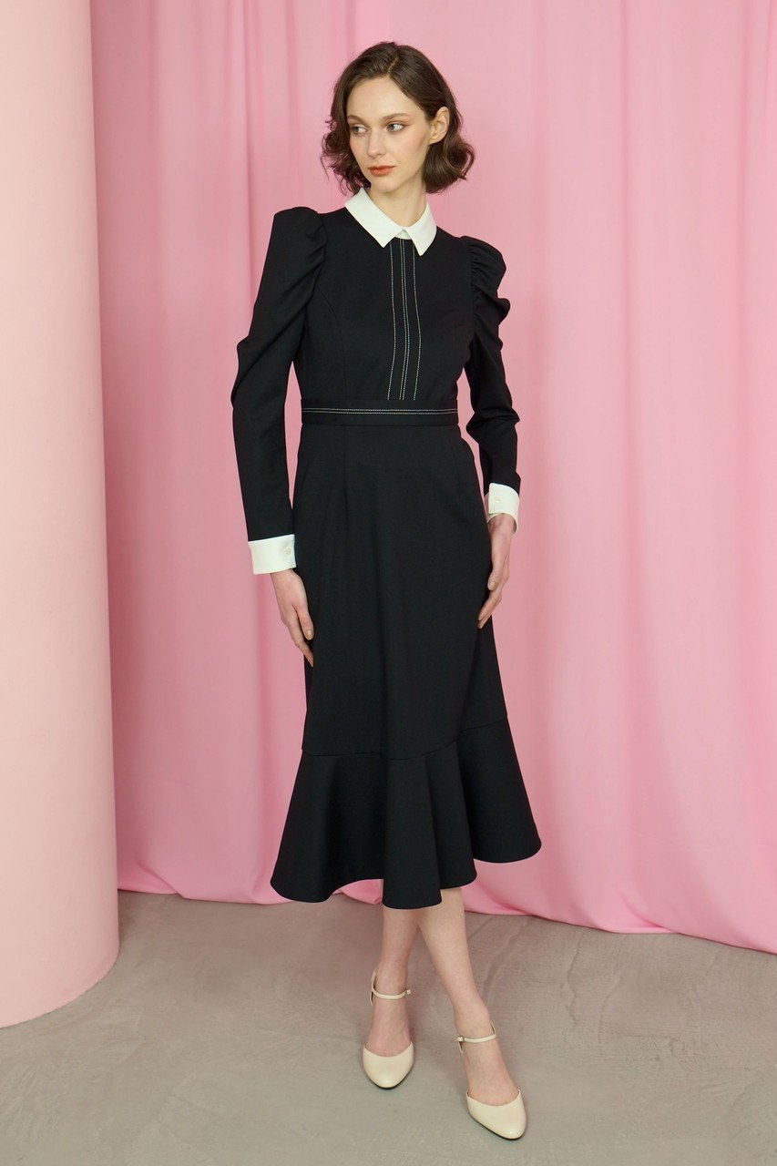 【コルコバード/CORCOVADO】の白襟リトルブラックドレス 人気、トレンドファッション・服の通販 founy(ファニー) 　ファッション　Fashion　レディースファッション　Fashion for Women　ワンピース　Dresses　フォーマル・パーティードレス・結婚式用ドレス　Elegant & Casual Dresses　チュニック　Tunic Tops & Dresses　エレガント 上品　Elegant　オケージョン　Occasion Wear　チュニック　Tunic, Long Top　ドレス　Dress, One-Piece　ビジネス 仕事 通勤　Business / Work / Commuting　フォルム　Silhouette, Form　マーメイド　Mermaid, Fishtail Silhouette　other-6|ID: prp329100004907482 ipo3291000000036753633