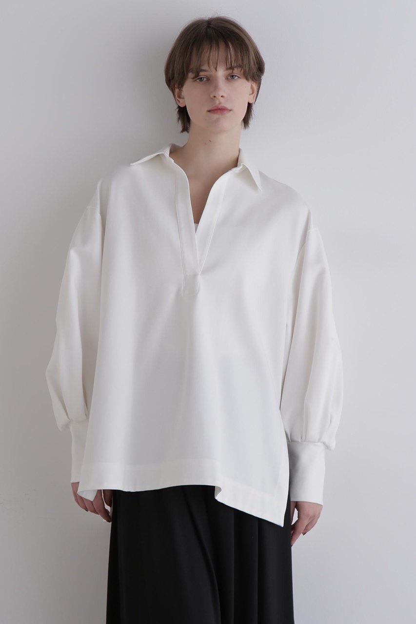 【ル フィル/LE PHIL】のベビーポンチ袖タックカットソー 人気、トレンドファッション・服の通販 founy(ファニー) 　ファッション　Fashion　レディースファッション　Fashion for Women　トップス・カットソー　Cut & Sew Tops　シャツ・ブラウス・オフィスカジュアル　Elegant Blouses & Button-Ups　ロングTシャツ・Tシャツ　Longline T-Shirts & Tees　カットソー・ベーシックTシャツ　Cut-and-Sewn Tops / Stretch Tees & Basics　カットソー　Cut and Sewn Top　スキッパー　Skipper, Open Collar　スリーブ　Sleeve, Long Sleeve / Short Sleeve　バランス　Balance, Style Balance　ビッグ　Big, Oversized　ベビー　Baby, Babywear　ロング　Long, Long-Length　エレガント 上品　Elegant　other-2|ID: prp329100004907490 ipo3291000000036753685