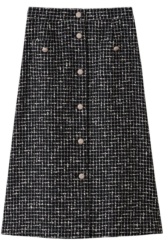 【エムダブリュー/MW】のMONOTONE チェック ツイード スカート インテリア・キッズ・メンズ・レディースファッション・服の通販 founy(ファニー) https://founy.com/ ファッション Fashion レディースファッション Fashion for Women スカート Skirts ワンピース Dresses おすすめ Recommended / Our Picks オケージョン Occasion Wear セレモニー Ceremony チェック Check, Plaid, Tartan チュニック Tunic, Long Top ツイード Twill, Twill Weave バランス Balance, Style Balance フロント Front, Front Design モノトーン Monotone, Black and White ラグジュアリー Luxury, Elegant ロング Long, Long-Length |ID: prp329100004907502 ipo3291000000036753850