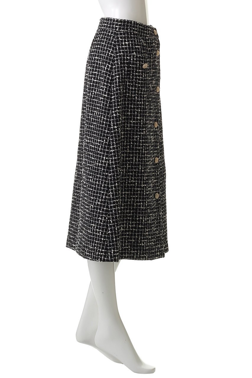 【エムダブリュー/MW】のMONOTONE チェック ツイード スカート 人気、トレンドファッション・服の通販 founy(ファニー) 　ファッション　Fashion　レディースファッション　Fashion for Women　スカート　Skirts　ワンピース　Dresses　おすすめ　Recommended / Our Picks　オケージョン　Occasion Wear　セレモニー　Ceremony　チェック　Check, Plaid, Tartan　チュニック　Tunic, Long Top　ツイード　Twill, Twill Weave　バランス　Balance, Style Balance　フロント　Front, Front Design　モノトーン　Monotone, Black and White　ラグジュアリー　Luxury, Elegant　ロング　Long, Long-Length　other-3|ID: prp329100004907502 ipo3291000000036753853