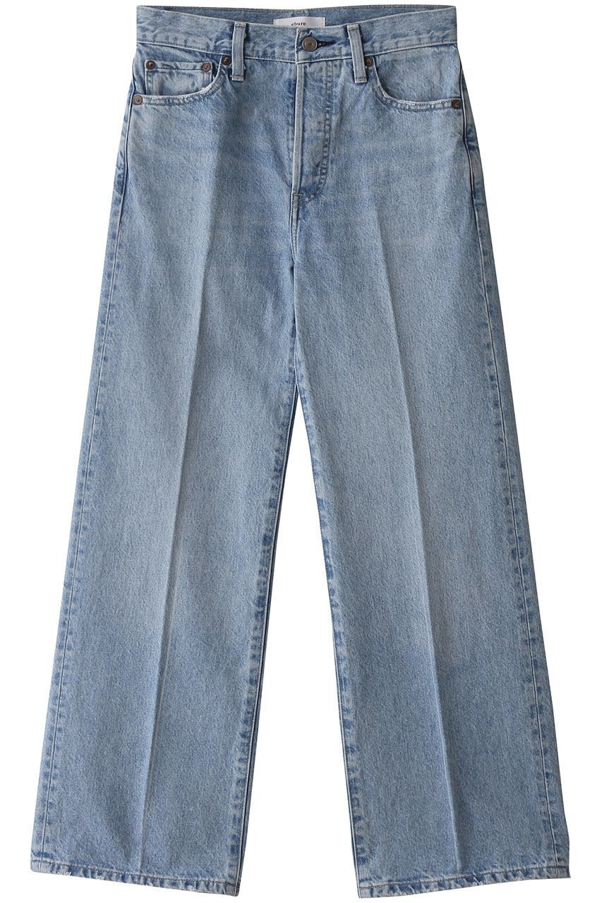 【エブール/ebure】のウォッシュドデニム ワイドストレートパンツ 人気、トレンドファッション・服の通販 founy(ファニー) 　ファッション　Fashion　レディースファッション　Fashion for Women　パンツ　Pants & Trousers　デニムパンツ・ジーンズ・美脚デニム　Denim Jeans & Pants　ストレート　Straight, Straight Cut　センター　Center, Center Line　デニム　Denim, Jeans Material　パターン　Pattern, Design Print　フィット　Fit, Slim Fit　ミドル　Middle Length, Mid Height　ユーズド　Used, Vintage-Look　ワイド　Wide, Wide Fit　定番　Standard, Basic Item　 other-1|ID: prp329100004907536 ipo3291000000036754330