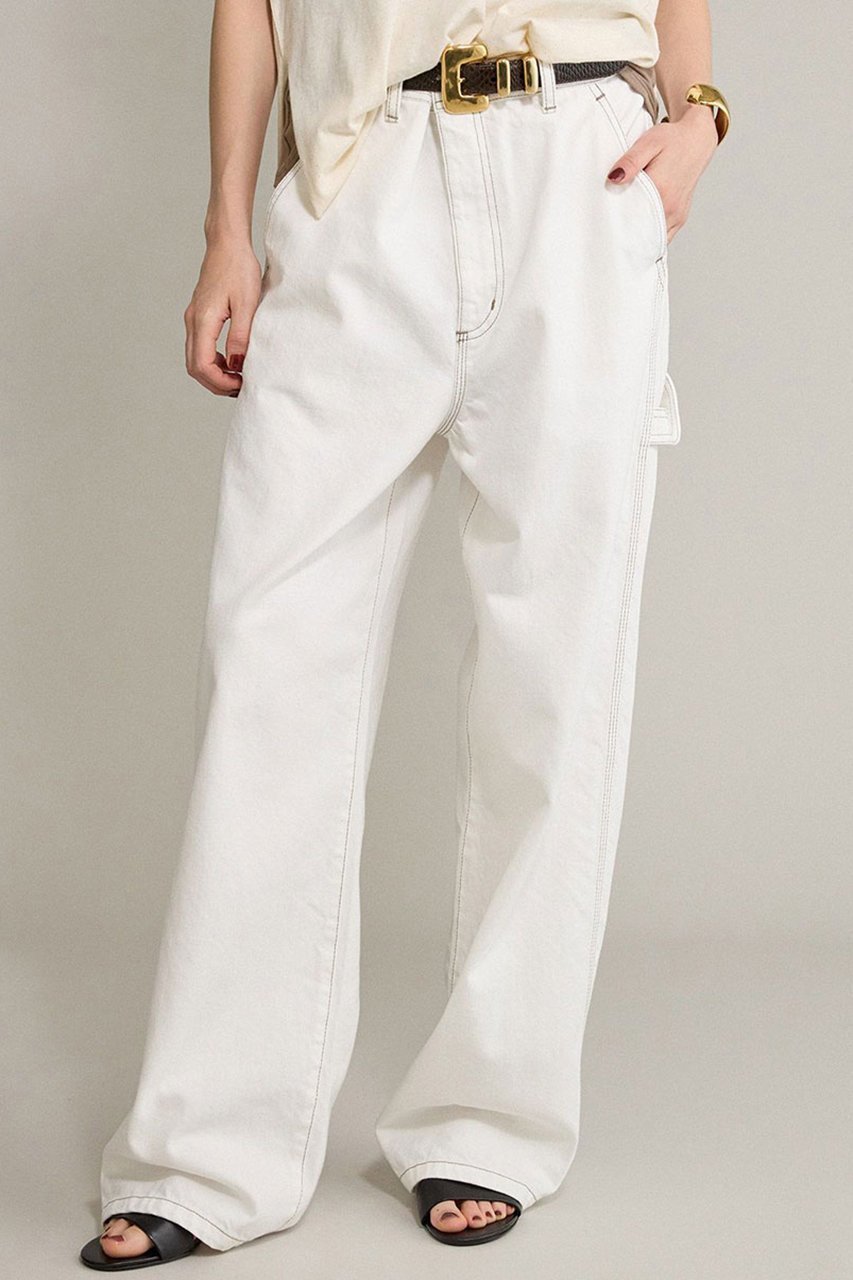 【ブリル/BRILL】のデニムペインターパンツ インテリア・キッズ・メンズ・レディースファッション・服の通販 founy(ファニー) 　ファッション　Fashion　レディースファッション　Fashion for Women　パンツ　Pants & Trousers　デニムパンツ・ジーンズ・美脚デニム　Denim Jeans & Pants　アシンメトリー　Asymmetrical Style　サスペンダー　Suspenders, Braces　ストレート　Straight, Straight Cut　デニム　Denim, Jeans Material　再入荷　Restock / Back in Stock　ホワイト|ID: prp329100004907549 ipo3291000000036754502