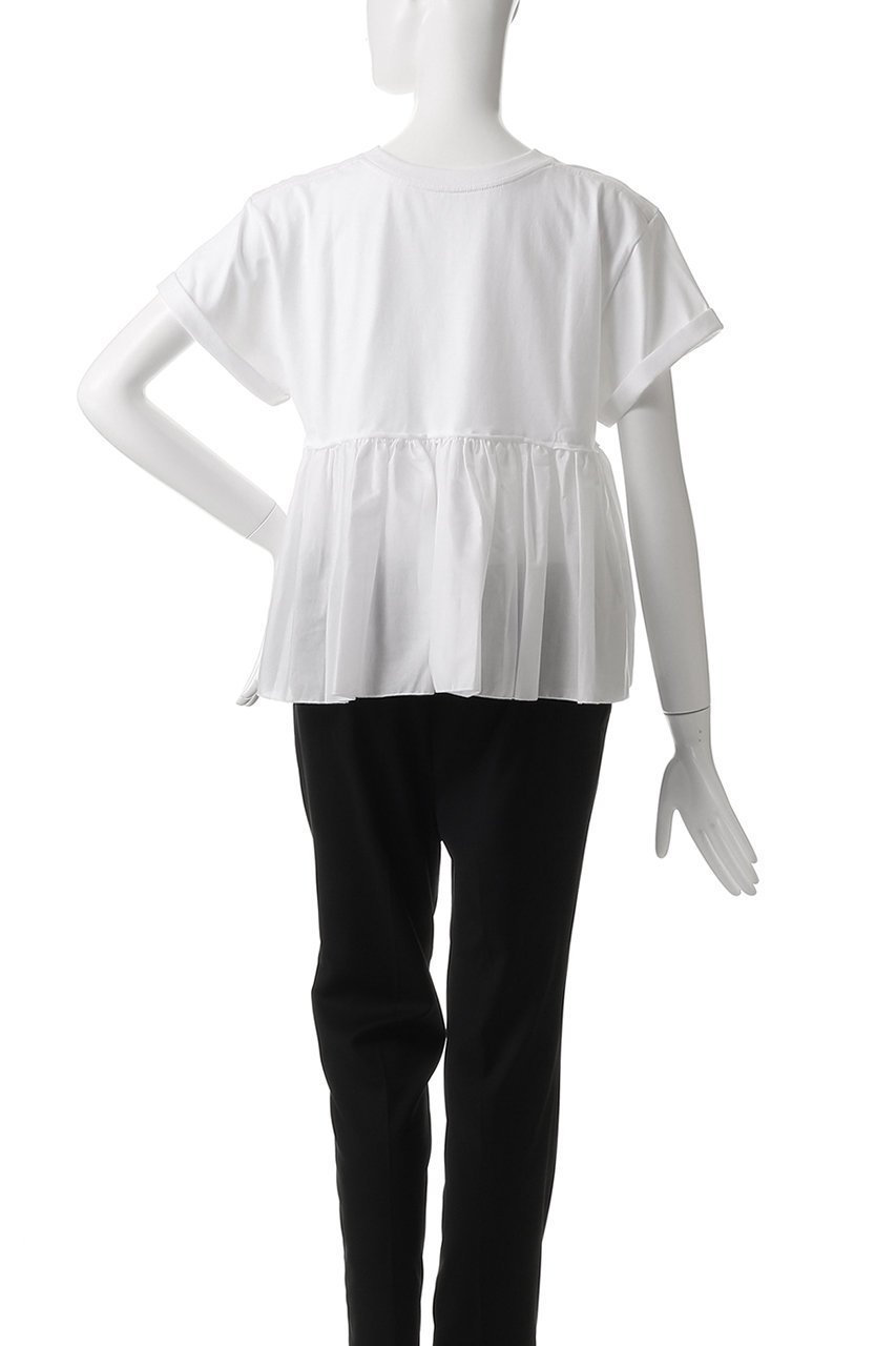 【ナナデコール/nanadecor】のバックフリルコンビTシャツ 人気、トレンドファッション・服の通販 founy(ファニー) 　ファッション　Fashion　レディースファッション　Fashion for Women　トップス・カットソー　Cut & Sew Tops　シャツ・ブラウス・オフィスカジュアル　Elegant Blouses & Button-Ups　ロングTシャツ・Tシャツ　Longline T-Shirts & Tees　カットソー・ベーシックTシャツ　Cut-and-Sewn Tops / Stretch Tees & Basics　カットソー　Cut and Sewn Top　ギャザー　Gathered, Ruffled　コンビ　Combo, Combination Style　シアー　Sheer, See-Through　ショート　Short, Short Length　シンプル　Simple, Minimal　スリーブ　Sleeve, Long Sleeve / Short Sleeve　フェミニン　Feminine, Girly　フリル　Frill, Ruffle　フロント　Front, Front Design　リラックス　Relax, Relaxed Fit　other-4|ID: prp329100004907556 ipo3291000000036754639
