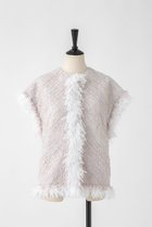 【オーヴィル/EAUVIRE】のツイードフリンジジレ 人気、トレンドファッション・服の通販 founy(ファニー) ファッション Fashion レディースファッション Fashion for Women アウター Coat / Outerwear Collection レディースジャケット・軽アウター Jackets ジャケット Jacket, Outerwear ツイード Twill, Twill Weave バイアス Bias, Diagonal Cut フランス France, French フリンジ Fringe, Tassel フロント Front, Front Design ベスト Vest, Waistcoat ペーパー Paper, Kraft Paper ミックス Mix, Mixed Style リボン Ribbon, Bow thumbnail ピンク|ID: prp329100004907604 ipo3291000000036755246