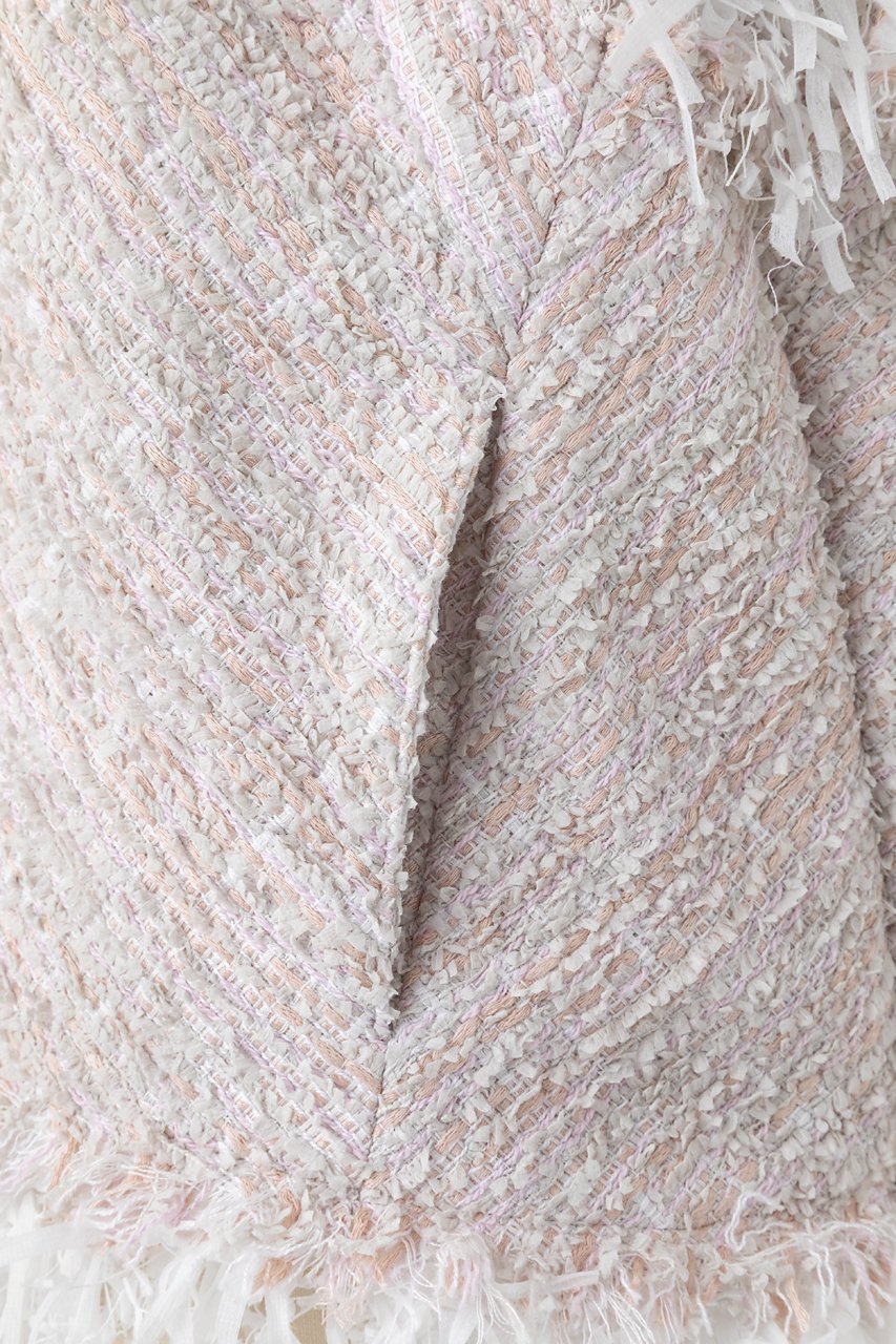 【オーヴィル/EAUVIRE】のツイードフリンジジレ 人気、トレンドファッション・服の通販 founy(ファニー) 　ファッション　Fashion　レディースファッション　Fashion for Women　アウター　Coat / Outerwear Collection　レディースジャケット・軽アウター　Jackets　ジャケット　Jacket, Outerwear　ツイード　Twill, Twill Weave　バイアス　Bias, Diagonal Cut　フランス　France, French　フリンジ　Fringe, Tassel　フロント　Front, Front Design　ベスト　Vest, Waistcoat　ペーパー　Paper, Kraft Paper　ミックス　Mix, Mixed Style　リボン　Ribbon, Bow　other-5|ID: prp329100004907604 ipo3291000000036755250