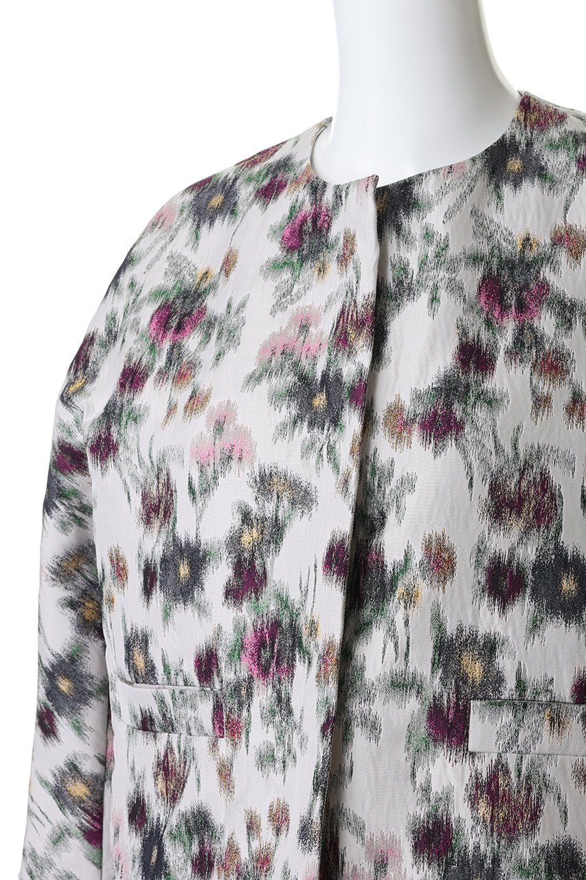 【エブール/ebure】のフェードフラワージャカード ノーカラージャケット 人気、トレンドファッション・服の通販 founy(ファニー) 　ファッション　Fashion　レディースファッション　Fashion for Women　アウター　Coat / Outerwear Collection　レディースジャケット・軽アウター　Jackets　ノーカラージャケット / シンプル上品コーデ　Collarless Jackets　ジャカード／ジャガード　Jacquard, Woven Pattern　ジャケット　Jacket, Outerwear　デニム　Denim, Jeans Material　other-5|ID: prp329100004907607 ipo3291000000036755275
