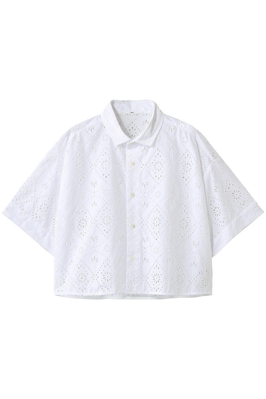 【ティッカ/TICCA】のレース半袖シャツ インテリア・キッズ・メンズ・レディースファッション・服の通販 founy(ファニー) 　ファッション　Fashion　レディースファッション　Fashion for Women　トップス・カットソー　Cut & Sew Tops　シャツ・ブラウス・オフィスカジュアル　Elegant Blouses & Button-Ups　ショート　Short, Short Length　スリーブ　Sleeve, Long Sleeve / Short Sleeve　デニム　Denim, Jeans Material　バランス　Balance, Style Balance　フェミニン　Feminine, Girly　フレア　Flare, Flared　レース　Lace, Lace Fabric　半袖　Short Sleeve, Half Sleeve　夏　Summer　春　Spring　S/S・春夏　SS, Spring/Summer, Warm Season　ホワイト|ID: prp329100004907609 ipo3291000000036755288