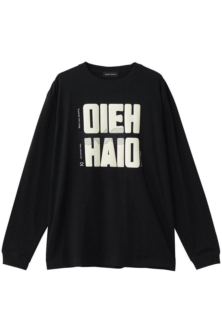 【メゾンスペシャル/MAISON SPECIAL】のOIEH-HAIO Long TEE/HEIO-HAIOロンTEE インテリア・キッズ・メンズ・レディースファッション・服の通販 founy(ファニー) 　ファッション　Fashion　レディースファッション　Fashion for Women　トップス・カットソー　Cut & Sew Tops　シャツ・ブラウス・オフィスカジュアル　Elegant Blouses & Button-Ups　ロングTシャツ・Tシャツ　Longline T-Shirts & Tees　カットソー・ベーシックTシャツ　Cut-and-Sewn Tops / Stretch Tees & Basics　スリーブ　Sleeve, Long Sleeve / Short Sleeve　ロング　Long, Long-Length　長袖　Long Sleeve, Full Sleeve　BLK(ブラック)|ID: prp329100004907623 ipo3291000000036755446