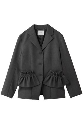 【マノフ/MANOF】のRUFFLE POCKET JACKETアウター 大人の最旬トレンドファッション＆コーディネート founy(ファウニー) ファッション Fashion レディースファッション Fashion for Women アウター Coat / Outerwear Collection レディースジャケット・軽アウター Jackets エレガント 上品 Elegant シェイプ Shape, Slim Fit ジャケット Jacket, Outerwear スラックス Slacks, Dress Pants ダウン Down, Puffer デニム Denim, Jeans Material ポケット Pocket, Pocket Detail ラッフル Ruffle, Frill |ID:prp329100004907631