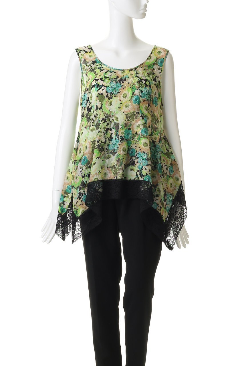 【ルール ロジェット/leur logette】のフラワープリントキュプラトップス 人気、トレンドファッション・服の通販 founy(ファニー) 　ファッション　Fashion　レディースファッション　Fashion for Women　トップス・カットソー　Cut & Sew Tops　キャミソール&ノースリーブ　Camisoles & Sleeveless Tops　シャツ・ブラウス・オフィスカジュアル　Elegant Blouses & Button-Ups　花柄・フラワープリント・モチーフ　Floral Prints & Motifs / Flower Pattern Tops　オケージョン　Occasion Wear　キュプラ　Cupro, Eco Fabric　スクエア　Square, Square Shape　ノースリーブ　Sleeveless, No-Sleeve　フィット　Fit, Slim Fit　フラワー　Flower, Floral　プリント　Print, Printed Pattern　ヘムライン　Hemline, Bottom Cut　other-2|ID: prp329100004907633 ipo3291000000036755557