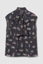 【アルアバイル/allureville】の【LOULOU WILLOUGHBY】レタープリントリボンブラウス 人気、トレンドファッション・服の通販 founy(ファニー) ファッション Fashion レディースファッション Fashion for Women トップス・カットソー Cut & Sew Tops シャツ・ブラウス・オフィスカジュアル Elegant Blouses & Button-Ups ショート Short, Short Length スリーブ Sleeve, Long Sleeve / Short Sleeve フレンチ French, French Style プリント Print, Printed Pattern モチーフ Motif, Design Theme thumbnail ネイビー|ID: prp329100004907644 ipo3291000000036755690