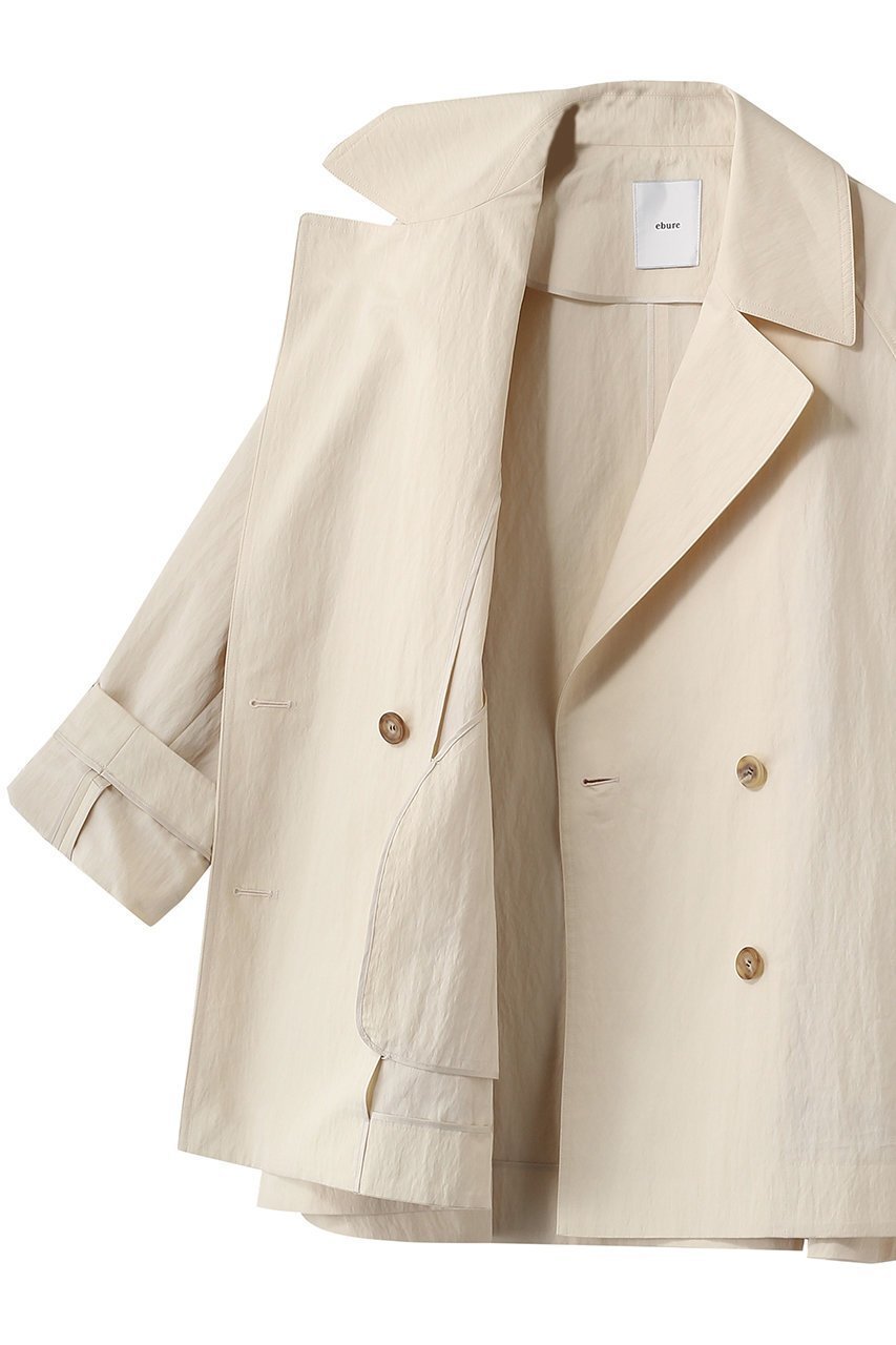 【エブール/ebure】のライトシュリンクコットン ショートコート 人気、トレンドファッション・服の通販 founy(ファニー) 　ファッション　Fashion　レディースファッション　Fashion for Women　アウター　Coat / Outerwear Collection　コート・ロングコート・ピーコート　Long Coats, Peacoats & More　おすすめ　Recommended / Our Picks　ショート　Short, Short Length　ダブル　Double, Double-Breasted　ツイル　Twist, Twisted Detail　ワッシャー　Washer, Crinkled Finish　再入荷　Restock / Back in Stock　other-6|ID: prp329100004907645 ipo3291000000036755705