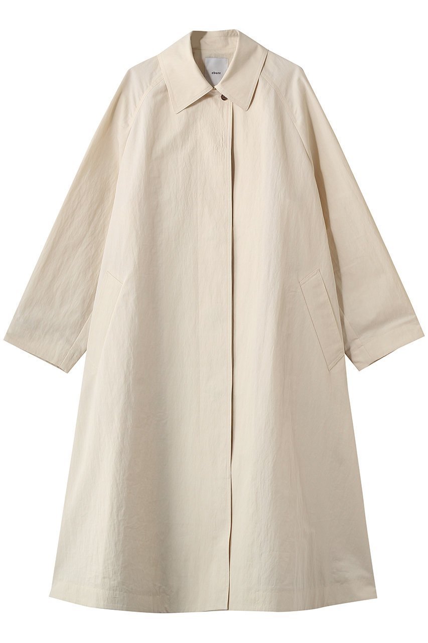 【エブール/ebure】のライトシュリンクコットン ステンカラーコート 人気、トレンドファッション・服の通販 founy(ファニー) 　ファッション　Fashion　レディースファッション　Fashion for Women　アウター　Coat / Outerwear Collection　コート・ロングコート・ピーコート　Long Coats, Peacoats & More　おすすめ　Recommended / Our Picks　シンプル　Simple, Minimal　スリット　Slit, Slit Detail　ツイル　Twist, Twisted Detail　ロング　Long, Long-Length　ワッシャー　Washer, Crinkled Finish　再入荷　Restock / Back in Stock　 other-1|ID: prp329100004907646 ipo3291000000036755707