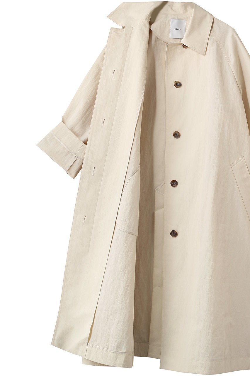 【エブール/ebure】のライトシュリンクコットン ステンカラーコート 人気、トレンドファッション・服の通販 founy(ファニー) 　ファッション　Fashion　レディースファッション　Fashion for Women　アウター　Coat / Outerwear Collection　コート・ロングコート・ピーコート　Long Coats, Peacoats & More　おすすめ　Recommended / Our Picks　シンプル　Simple, Minimal　スリット　Slit, Slit Detail　ツイル　Twist, Twisted Detail　ロング　Long, Long-Length　ワッシャー　Washer, Crinkled Finish　再入荷　Restock / Back in Stock　other-6|ID: prp329100004907646 ipo3291000000036755714