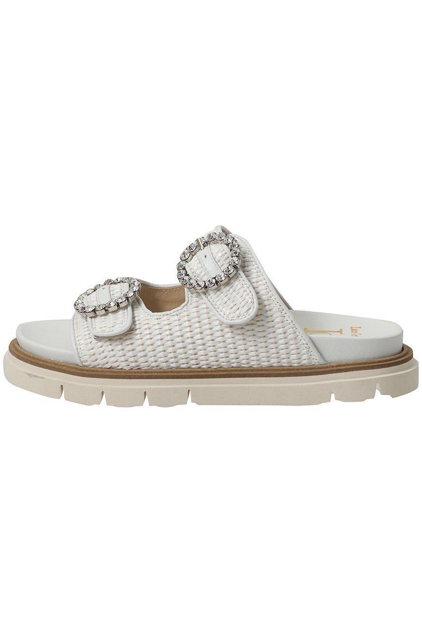 【ルカグロッシ/LucaGrossi】の【ELLE SHOP別注】ビジューバックル ダブルベルトサンダル 人気、トレンドファッション・服の通販 founy(ファニー) 　ファッション　Fashion　レディースファッション　Fashion for Women　バッグ　Bags　ベルト&ウエストマーク　Belts & Waist Accessories　サンダル　Sandals, Summer Shoes　ジュエリー　Jewelry, Accessories　スポーティ　Sporty, Casual Athletic　ダブル　Double, Double-Breasted　ラグジュアリー　Luxury, Elegant　別注　Limited Edition, Custom Order　新作・新入荷　New Arrivals / New In　other-2|ID: prp329100004907650 ipo3291000000036755740