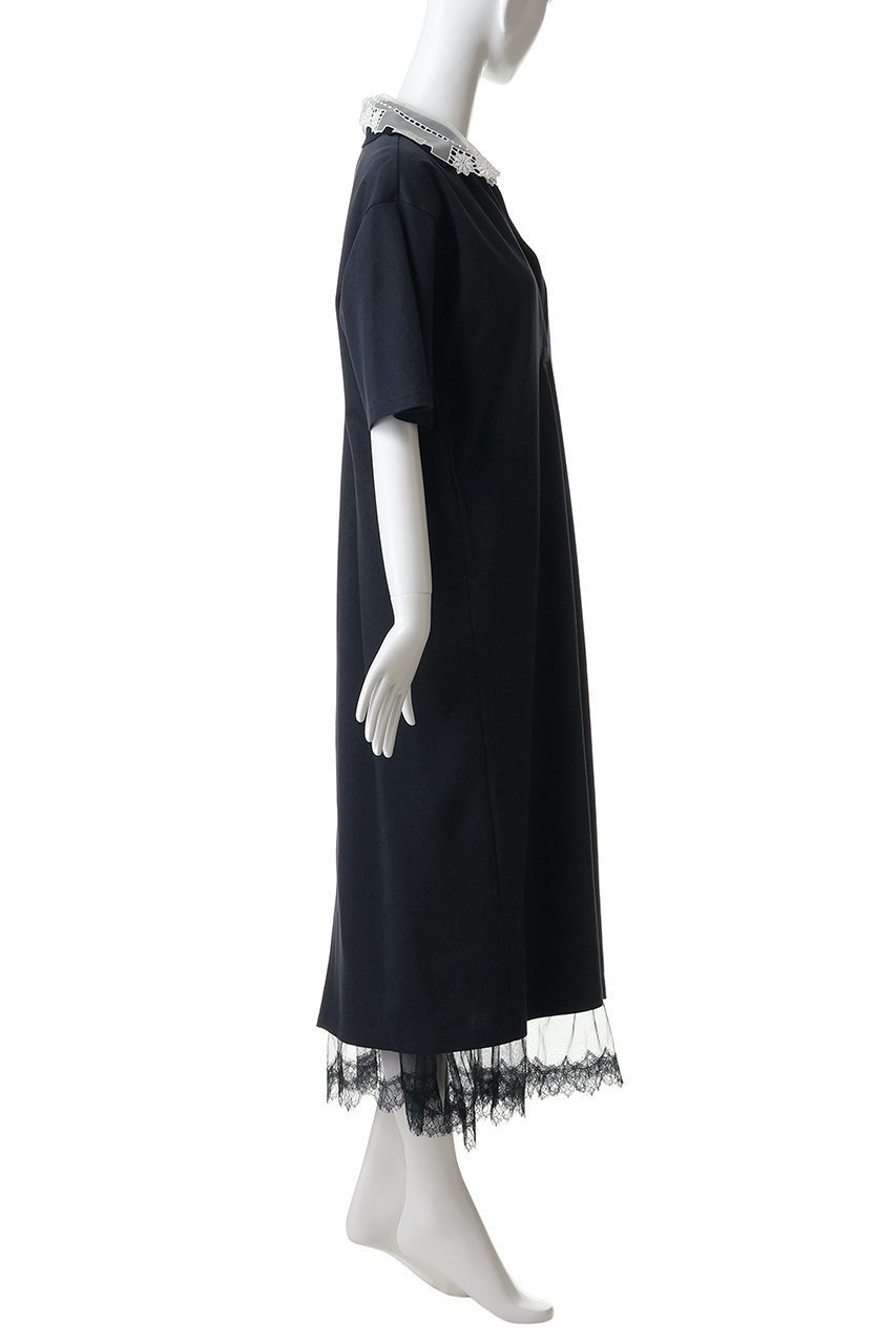 【ミュベール/MUVEIL】のレースカラー付きポロワンピース 人気、トレンドファッション・服の通販 founy(ファニー) 　ファッション　Fashion　レディースファッション　Fashion for Women　ワンピース　Dresses　チュニック　Tunic Tops & Dresses　なめらか　Smooth, Silky Texture　インナー　Innerwear　オーガンジー　Organza Fabric　サテン　Satin, Glossy Fabric　スポーティ　Sporty, Casual Athletic　チュニック　Tunic, Long Top　ドレス　Dress, One-Piece　ラグジュアリー　Luxury, Elegant　レース　Lace, Lace Fabric　ロング　Long, Long-Length　ワーク　Workwear, Utility Style　エレガント 上品　Elegant　新作・新入荷　New Arrivals / New In　other-3|ID: prp329100004907664 ipo3291000000036755857