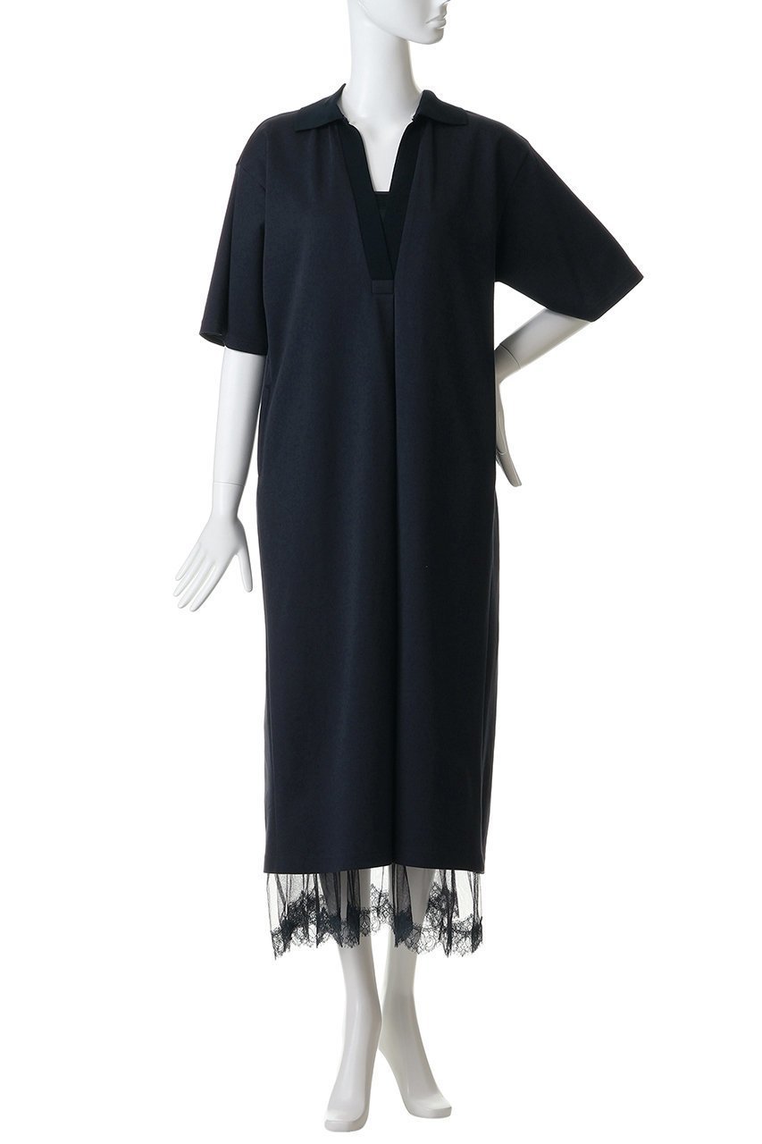 【ミュベール/MUVEIL】のレースカラー付きポロワンピース 人気、トレンドファッション・服の通販 founy(ファニー) 　ファッション　Fashion　レディースファッション　Fashion for Women　ワンピース　Dresses　チュニック　Tunic Tops & Dresses　なめらか　Smooth, Silky Texture　インナー　Innerwear　オーガンジー　Organza Fabric　サテン　Satin, Glossy Fabric　スポーティ　Sporty, Casual Athletic　チュニック　Tunic, Long Top　ドレス　Dress, One-Piece　ラグジュアリー　Luxury, Elegant　レース　Lace, Lace Fabric　ロング　Long, Long-Length　ワーク　Workwear, Utility Style　エレガント 上品　Elegant　新作・新入荷　New Arrivals / New In　other-7|ID: prp329100004907664 ipo3291000000036755861