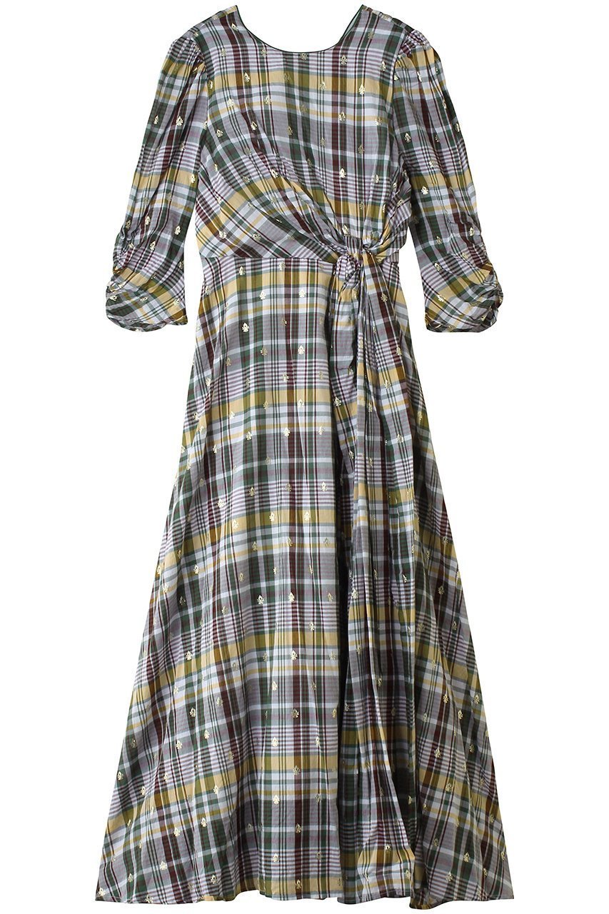 【ヌキテパ/NE QUITTEZ PAS】のCotton Foil Print ツイスト ウエスト ドレス インテリア・キッズ・メンズ・レディースファッション・服の通販 founy(ファニー) 　ファッション　Fashion　レディースファッション　Fashion for Women　ワンピース　Dresses　フォーマル・パーティードレス・結婚式用ドレス　Elegant & Casual Dresses　チュニック　Tunic Tops & Dresses　チュニック　Tunic, Long Top　ツイスト　Tweed, Tweed Fabric　ドレス　Dress, One-Piece　フォルム　Silhouette, Form　プリント　Print, Printed Pattern　ロング　Long, Long-Length　エレガント 上品　Elegant　夏　Summer　新作・新入荷　New Arrivals / New In　春　Spring　S/S・春夏　SS, Spring/Summer, Warm Season　チェック|ID: prp329100004907668 ipo3291000000036755884