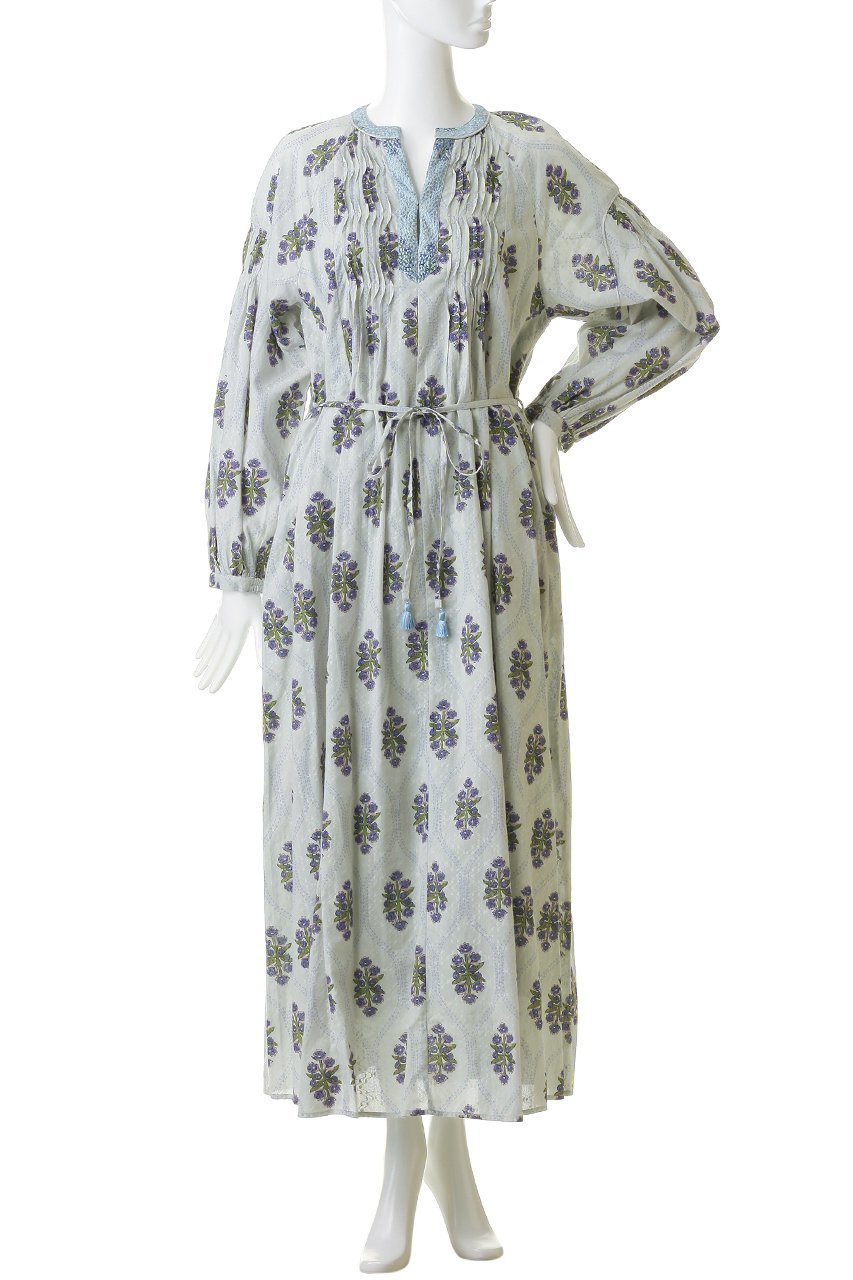 【ヌキテパ/NE QUITTEZ PAS】のCotton ジャガード イベリス プリント ピンタック ドレス 人気、トレンドファッション・服の通販 founy(ファニー) 　ファッション　Fashion　レディースファッション　Fashion for Women　ワンピース　Dresses　フォーマル・パーティードレス・結婚式用ドレス　Elegant & Casual Dresses　チュニック　Tunic Tops & Dresses　ギャザー　Gathered, Ruffled　チュニック　Tunic, Long Top　ドレス　Dress, One-Piece　プリント　Print, Printed Pattern　リラックス　Relax, Relaxed Fit　ロング　Long, Long-Length　新作・新入荷　New Arrivals / New In　other-2|ID: prp329100004907670 ipo3291000000036755905