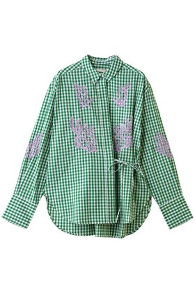 【ヌキテパ/NE QUITTEZ PAS】のCotton Poplin Mimosa エンブロイダリー シャツ 人気、トレンドファッション・服の通販 founy(ファニー) ファッション Fashion レディースファッション Fashion for Women トップス・カットソー Cut & Sew Tops シャツ・ブラウス・オフィスカジュアル Elegant Blouses & Button-Ups エンブロイダリー Embroidery Design カシュクール Wrap Design スリーブ Sleeve, Long Sleeve / Short Sleeve デニム Denim, Jeans Material リボン Ribbon, Bow ループ Loop, Loop Knit ロング Long, Long-Length 新作・新入荷 New Arrivals / New In 春 Spring |ID:prp329100004907672