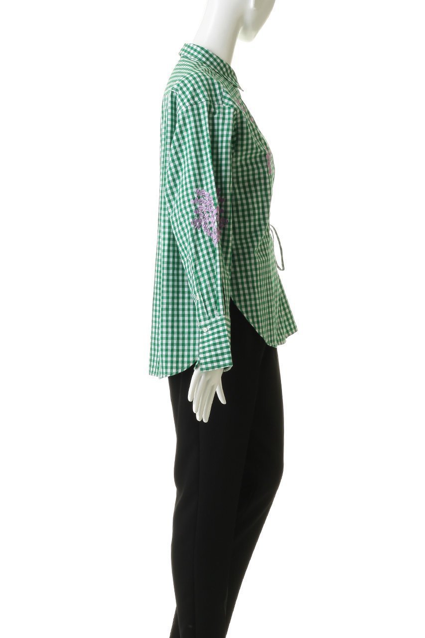 【ヌキテパ/NE QUITTEZ PAS】のCotton Poplin Mimosa エンブロイダリー シャツ 人気、トレンドファッション・服の通販 founy(ファニー) 　ファッション　Fashion　レディースファッション　Fashion for Women　トップス・カットソー　Cut & Sew Tops　シャツ・ブラウス・オフィスカジュアル　Elegant Blouses & Button-Ups　エンブロイダリー　Embroidery Design　カシュクール　Wrap Design　スリーブ　Sleeve, Long Sleeve / Short Sleeve　デニム　Denim, Jeans Material　リボン　Ribbon, Bow　ループ　Loop, Loop Knit　ロング　Long, Long-Length　新作・新入荷　New Arrivals / New In　春　Spring　other-3|ID: prp329100004907672 ipo3291000000036755922