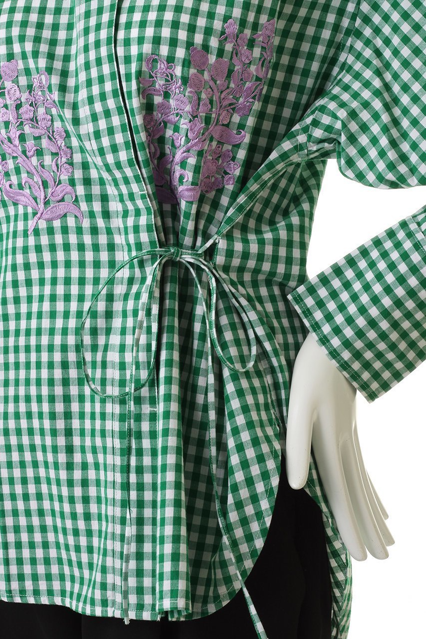 【ヌキテパ/NE QUITTEZ PAS】のCotton Poplin Mimosa エンブロイダリー シャツ 人気、トレンドファッション・服の通販 founy(ファニー) 　ファッション　Fashion　レディースファッション　Fashion for Women　トップス・カットソー　Cut & Sew Tops　シャツ・ブラウス・オフィスカジュアル　Elegant Blouses & Button-Ups　エンブロイダリー　Embroidery Design　カシュクール　Wrap Design　スリーブ　Sleeve, Long Sleeve / Short Sleeve　デニム　Denim, Jeans Material　リボン　Ribbon, Bow　ループ　Loop, Loop Knit　ロング　Long, Long-Length　新作・新入荷　New Arrivals / New In　春　Spring　other-5|ID: prp329100004907672 ipo3291000000036755924