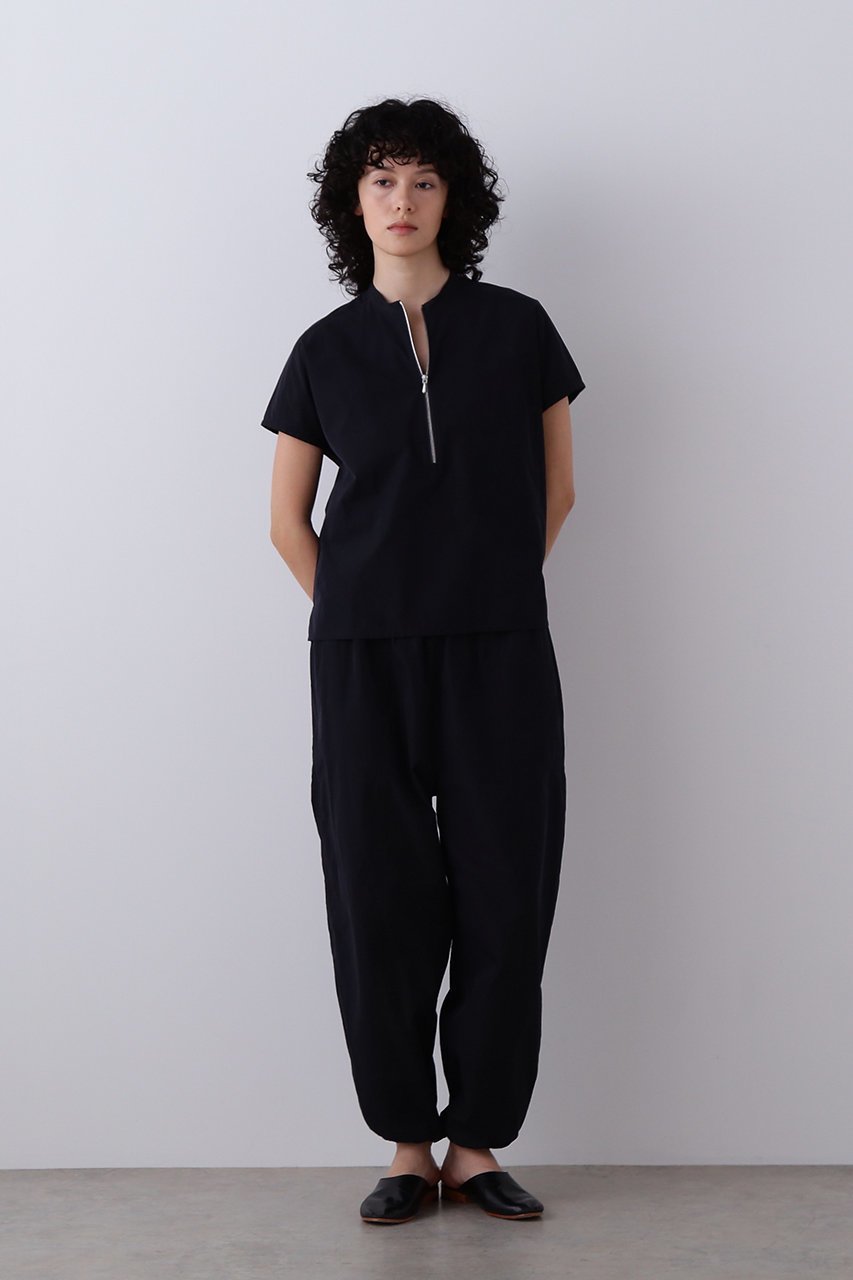 【イレーヴ/YLEVE】のCOTTON CUPRA ハーフジップシャツ 人気、トレンドファッション・服の通販 founy(ファニー) 　ファッション　Fashion　レディースファッション　Fashion for Women　トップス・カットソー　Cut & Sew Tops　シャツ・ブラウス・オフィスカジュアル　Elegant Blouses & Button-Ups　ショート　Short, Short Length　スラックス　Slacks, Dress Pants　スリーブ　Sleeve, Long Sleeve / Short Sleeve　フレンチ　French, French Style　モダン　Modern, Contemporary　ワイド　Wide, Wide Fit　新作・新入荷　New Arrivals / New In　other-6|ID: prp329100004907673 ipo3291000000036755935