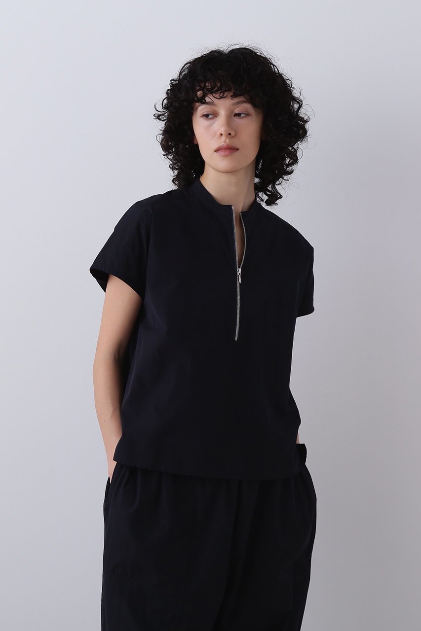 【イレーヴ/YLEVE】のCOTTON CUPRA ハーフジップシャツ 人気、トレンドファッション・服の通販 founy(ファニー) 　ファッション　Fashion　レディースファッション　Fashion for Women　トップス・カットソー　Cut & Sew Tops　シャツ・ブラウス・オフィスカジュアル　Elegant Blouses & Button-Ups　ショート　Short, Short Length　スラックス　Slacks, Dress Pants　スリーブ　Sleeve, Long Sleeve / Short Sleeve　フレンチ　French, French Style　モダン　Modern, Contemporary　ワイド　Wide, Wide Fit　新作・新入荷　New Arrivals / New In　other-7|ID: prp329100004907673 ipo3291000000036755936