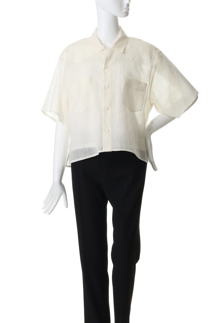 【イレーヴ/YLEVE】のCOTTON RAMIE VOILE ハンドステッチ シャツ 人気、トレンドファッション・服の通販 founy(ファニー) 　ファッション　Fashion　レディースファッション　Fashion for Women　トップス・カットソー　Cut & Sew Tops　シャツ・ブラウス・オフィスカジュアル　Elegant Blouses & Button-Ups　おすすめ　Recommended / Our Picks　ウエスタン　Western Style　ショート　Short, Short Length　スリーブ　Sleeve, Long Sleeve / Short Sleeve　タンク　Tank Top, Sleeveless Top　ハンド　Hand, Handmade　バランス　Balance, Style Balance　ワイド　Wide, Wide Fit　ワーク　Workwear, Utility Style　新作・新入荷　New Arrivals / New In　羽織　Haori, Light Jacket　other-6|ID: prp329100004907674 ipo3291000000036755944