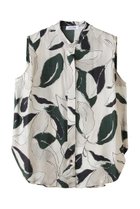 【サクラ/SACRA】のリーフ柄ノースリーブブラウス グリーン|ID: prp329100004907676 ipo3291000000036755958