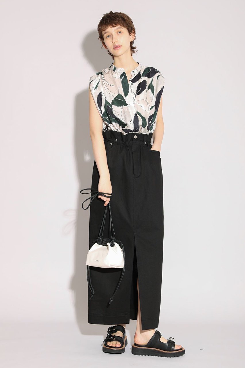 【サクラ/SACRA】のリーフ柄ノースリーブブラウス 人気、トレンドファッション・服の通販 founy(ファニー) 　ファッション　Fashion　レディースファッション　Fashion for Women　トップス・カットソー　Cut & Sew Tops　キャミソール&ノースリーブ　Camisoles & Sleeveless Tops　シャツ・ブラウス・オフィスカジュアル　Elegant Blouses & Button-Ups　ショルダー　Shoulder, Shoulder Strap　ドレープ　Drape, Draping Fabric　ノースリーブ　Sleeveless, No-Sleeve　ボックス　Boxy, Box Shape　リネン　Linen, Linen Fabric　リーフ　Leaf, Botanical Leaf　ワイド　Wide, Wide Fit　夏　Summer　新作・新入荷　New Arrivals / New In　other-7|ID: prp329100004907676 ipo3291000000036755964