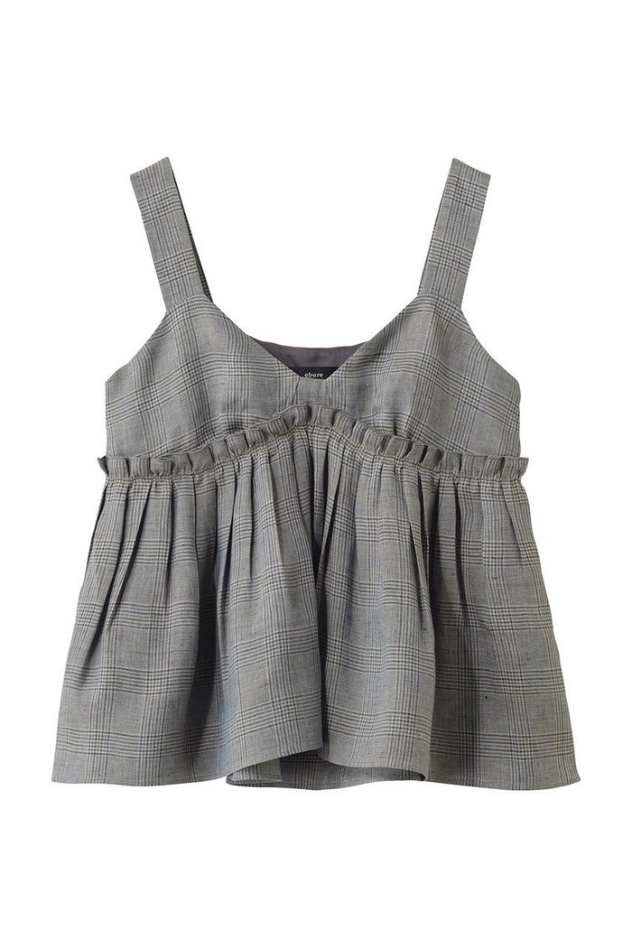 【エブール/ebure】の【4/3 0:00販売開始】リネングレンチェック ショートキャミソール インテリア・キッズ・メンズ・レディースファッション・服の通販 founy(ファニー) https://founy.com/ ファッション Fashion レディースファッション Fashion for Women トップス・カットソー Cut & Sew Tops キャミソール&ノースリーブ Camisoles & Sleeveless Tops シャツ・ブラウス・オフィスカジュアル Elegant Blouses & Button-Ups イタリア Italy キャミソール Camisole, Spaghetti Strap Top ギャザー Gathered, Ruffled クール Cool, Chic ショート Short, Short Length ジャケット Jacket, Outerwear スタイリッシュ Stylish, Fashionable チェック Check, Plaid, Tartan デニム Denim, Jeans Material ノースリーブ Sleeveless, No-Sleeve マキシ Maxi, Full Length マニッシュ Mannish, Boyish リネン Linen, Linen Fabric エレガント 上品 Elegant 軽量 Lightweight, Ultra Light |ID: prp329100004907679 ipo3291000000036755982