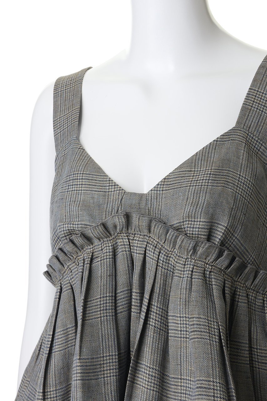 【エブール/ebure】の【4/3 0:00販売開始】リネングレンチェック ショートキャミソール 人気、トレンドファッション・服の通販 founy(ファニー) 　ファッション　Fashion　レディースファッション　Fashion for Women　トップス・カットソー　Cut & Sew Tops　キャミソール&ノースリーブ　Camisoles & Sleeveless Tops　シャツ・ブラウス・オフィスカジュアル　Elegant Blouses & Button-Ups　イタリア　Italy　キャミソール　Camisole, Spaghetti Strap Top　ギャザー　Gathered, Ruffled　クール　Cool, Chic　ショート　Short, Short Length　ジャケット　Jacket, Outerwear　スタイリッシュ　Stylish, Fashionable　チェック　Check, Plaid, Tartan　デニム　Denim, Jeans Material　ノースリーブ　Sleeveless, No-Sleeve　マキシ　Maxi, Full Length　マニッシュ　Mannish, Boyish　リネン　Linen, Linen Fabric　エレガント 上品　Elegant　軽量　Lightweight, Ultra Light　other-5|ID: prp329100004907679 ipo3291000000036755987