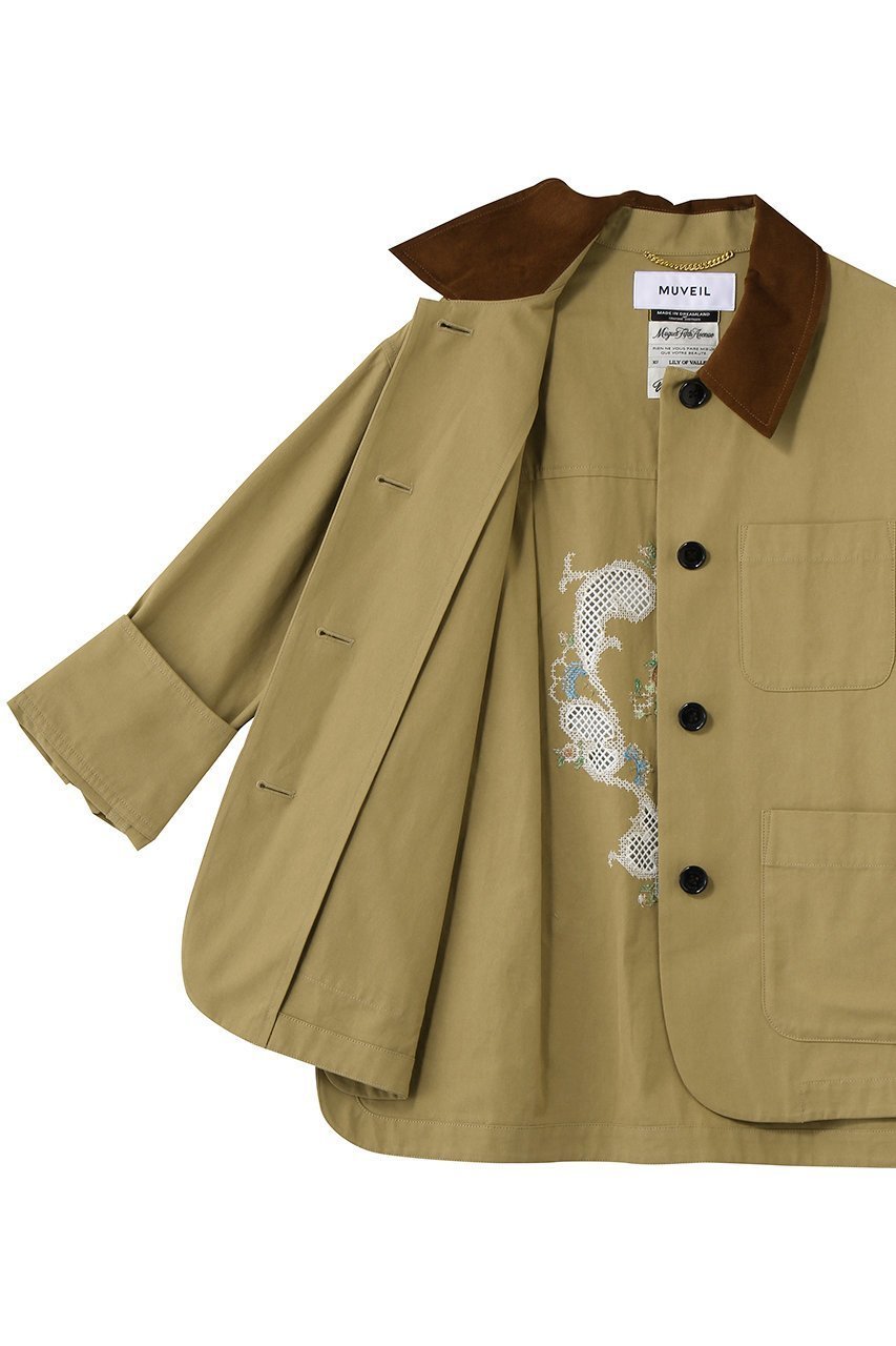 【ミュベール/MUVEIL】のビーズフラワー刺しゅうジャケット 人気、トレンドファッション・服の通販 founy(ファニー) 　ファッション　Fashion　レディースファッション　Fashion for Women　アウター　Coat / Outerwear Collection　レディースジャケット・軽アウター　Jackets　インナー　Innerwear　クラシカル　Classical, Vintage-Inspired　コーデュロイ　Corduroy, Cord Fabric　ジャケット　Jacket, Outerwear　スリット　Slit, Slit Detail　フラワー　Flower, Floral　新作・新入荷　New Arrivals / New In　other-7|ID: prp329100004907685 ipo3291000000036756037