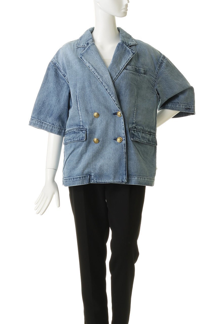 【サードマガジン/THIRD MAGAZINE】のダブルブレストデニムジャケット 人気、トレンドファッション・服の通販 founy(ファニー) 　ファッション　Fashion　レディースファッション　Fashion for Women　アウター　Coat / Outerwear Collection　レディースジャケット・軽アウター　Jackets　デニムジャケット / カジュアルアウター　Denim Jackets　おすすめ　Recommended / Our Picks　コレクション　Collection, Seasonal Line　ジャケット　Jacket, Outerwear　デニム　Denim, Jeans Material　人気　Popular, Best Seller　半袖　Short Sleeve, Half Sleeve　新作・新入荷　New Arrivals / New In　other-2|ID: prp329100004907689 ipo3291000000036756068